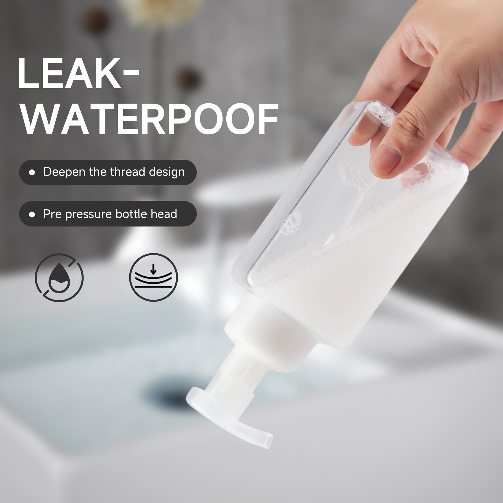 Zejia 15Oz Foaming Soap Dispenser, 2-Pack Plastic Hand Soap Dispenser, Refillable Leakproof Foam Pump Bottle With Waterproof Labels, For Shampoo, Body Wash