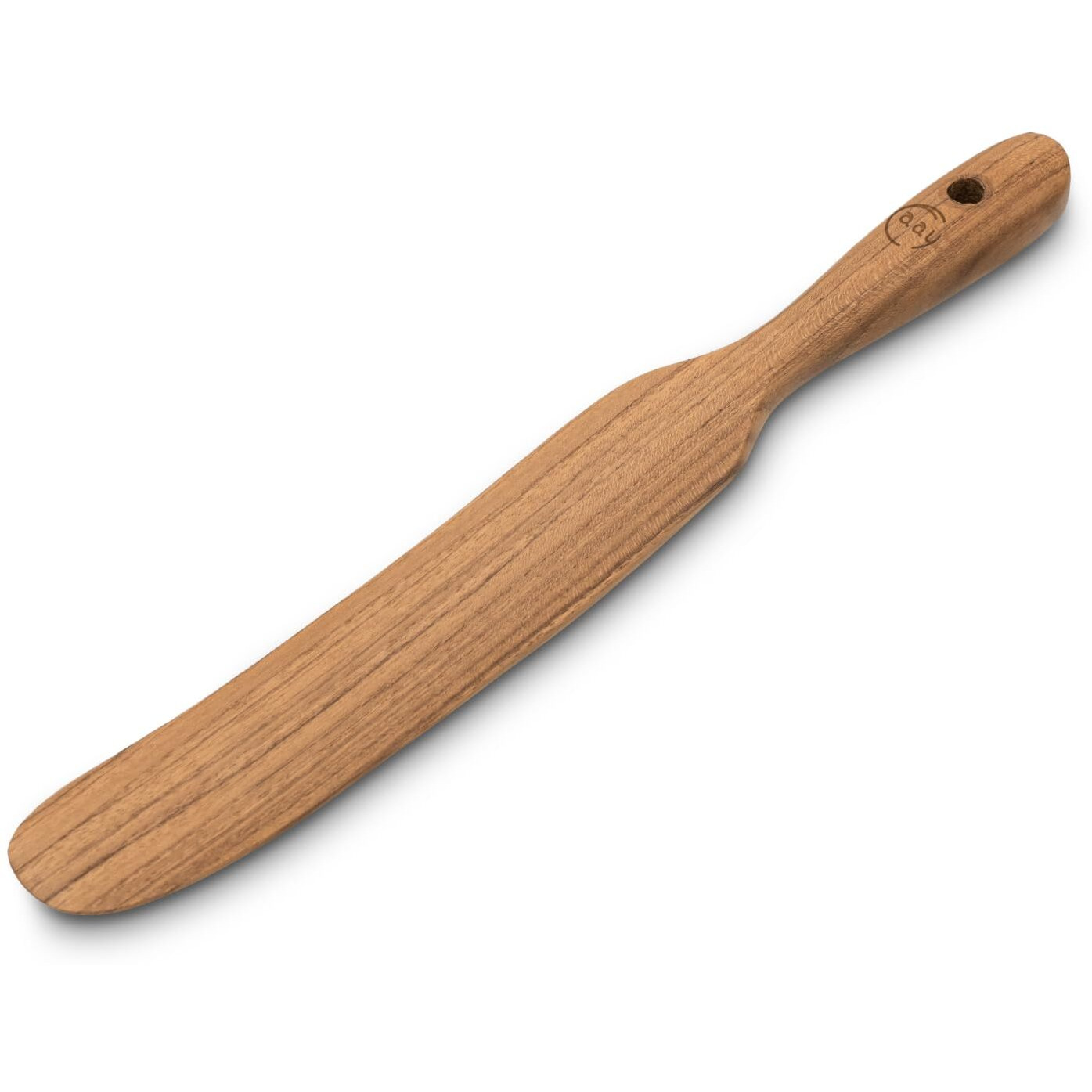 Faay Skinny Spurtle - The Original Since 2018 | Handmade Teak Spatula For Sourdough & Deep Jars | Ergonomic With A Food-Safe Coconut Cooking Oil Finish