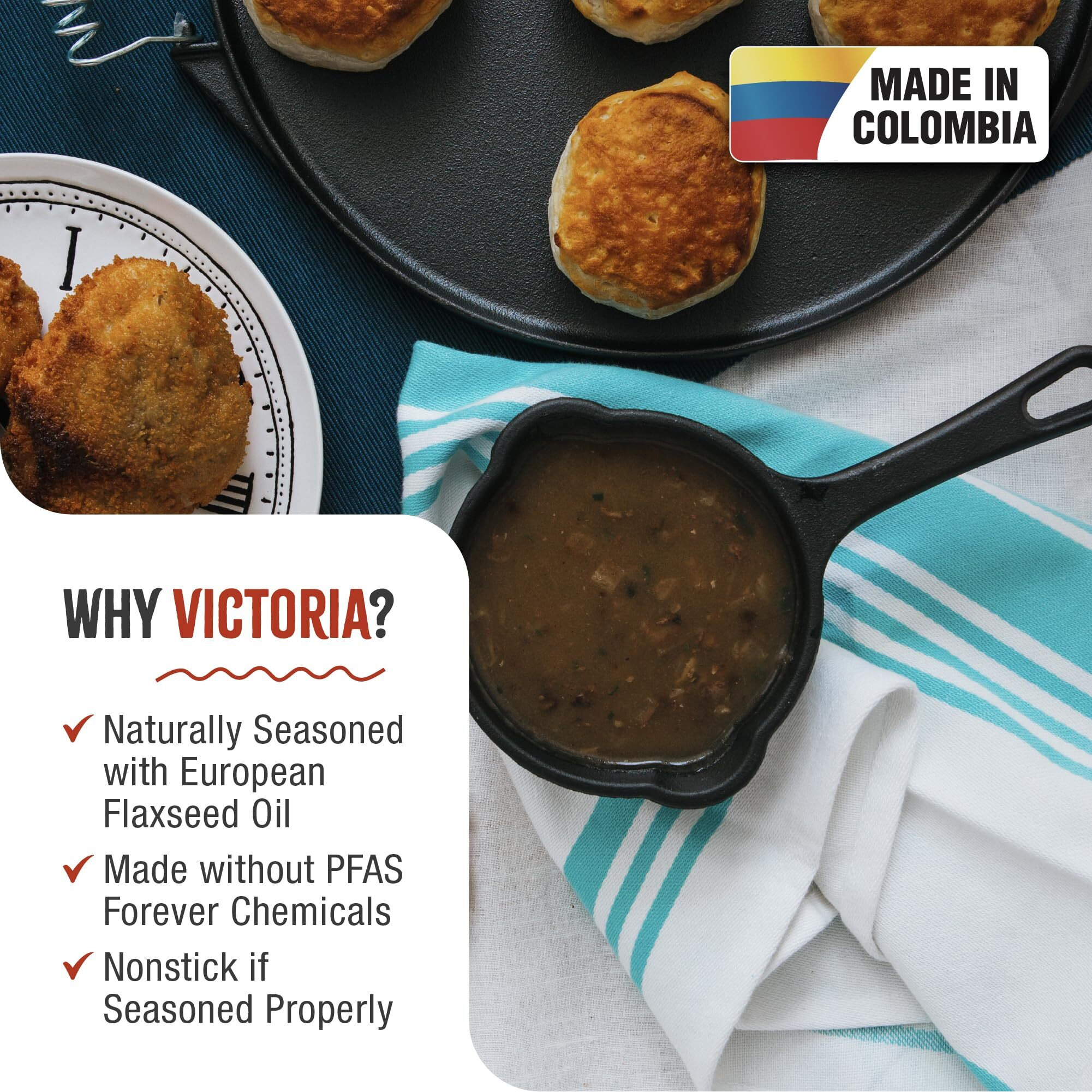 Victoria 0.5-Quart Cast Iron Saucepan, Small Cast Iron Melting Pot Seasoned With Flaxseed Oil, Made In Colombia, Black