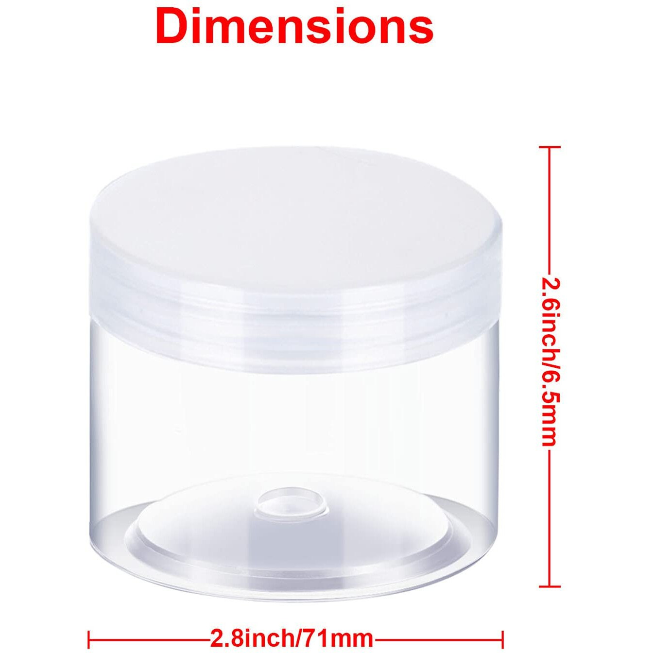 Satinior 12 Pack Plastic Container Jars With Lids Round Clear Travel Cosmetic Container Jars For Toiletries, Lotion, Cream, Ointments, Makeup, Rhinestone, Samples, Kitchen Storage (7 Ounce, Clear)