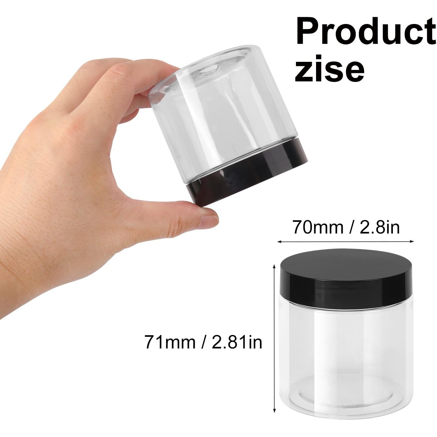 48 Packs 6 Oz Transparent Plastic Jars With Black Lids, Body Butter Containers, Cosmetic Containers Jars For Kitchen Ingredients, Beads, Sequins, Lotion, Cream, Diy Crafts And More By Kuklipjim.
