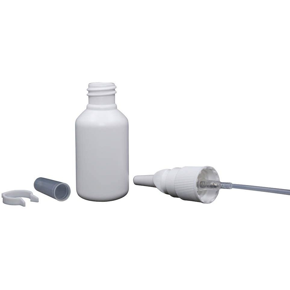 Snoot 2-Pack 30Ml (1 Oz) Nasal Spray Bottle Mist Sprayer - Empty Refillable White Plastic Spray Bottles - Reusable Sprayer Nasal Cleanser & Other Medications
