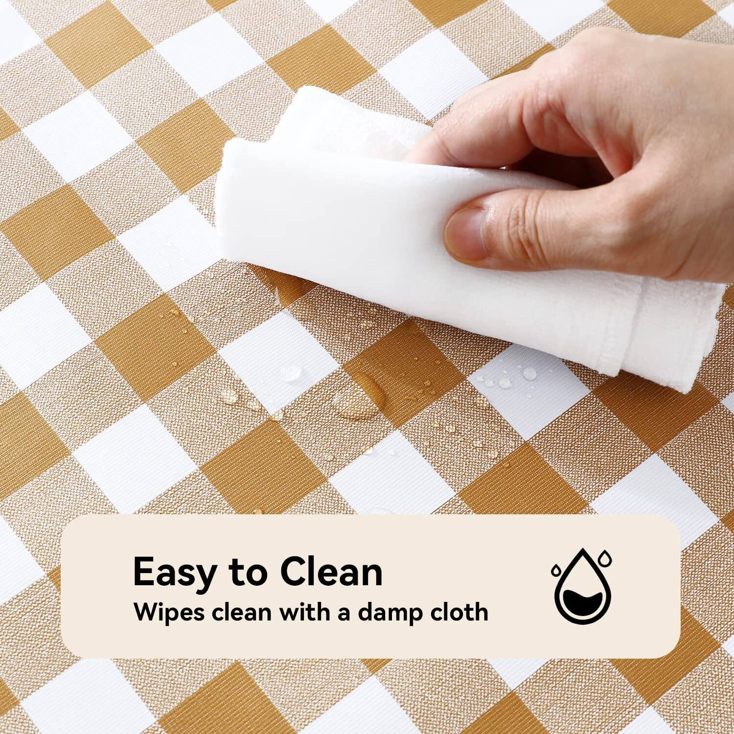 Romanstile Rectangle Vinyl Pvc Tablecloth, 100% Waterproof Buffalo Plaid Plastic Table Cloth, Oil Proof Heavy Duty Wipeable Table Covers For Dining/Camping/Picnic/Outdoor - 54 X 78, Coffee And White