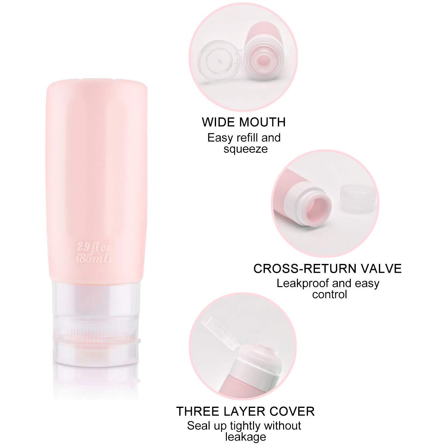 Vitog Travel Bottles For Toiletries Leak Proof Silicone Set Tsa Approved Travel Size Containers Refillable Accessories Lotion Shampoo Conditioner Bottles With Toiletry Bag For Outdoor