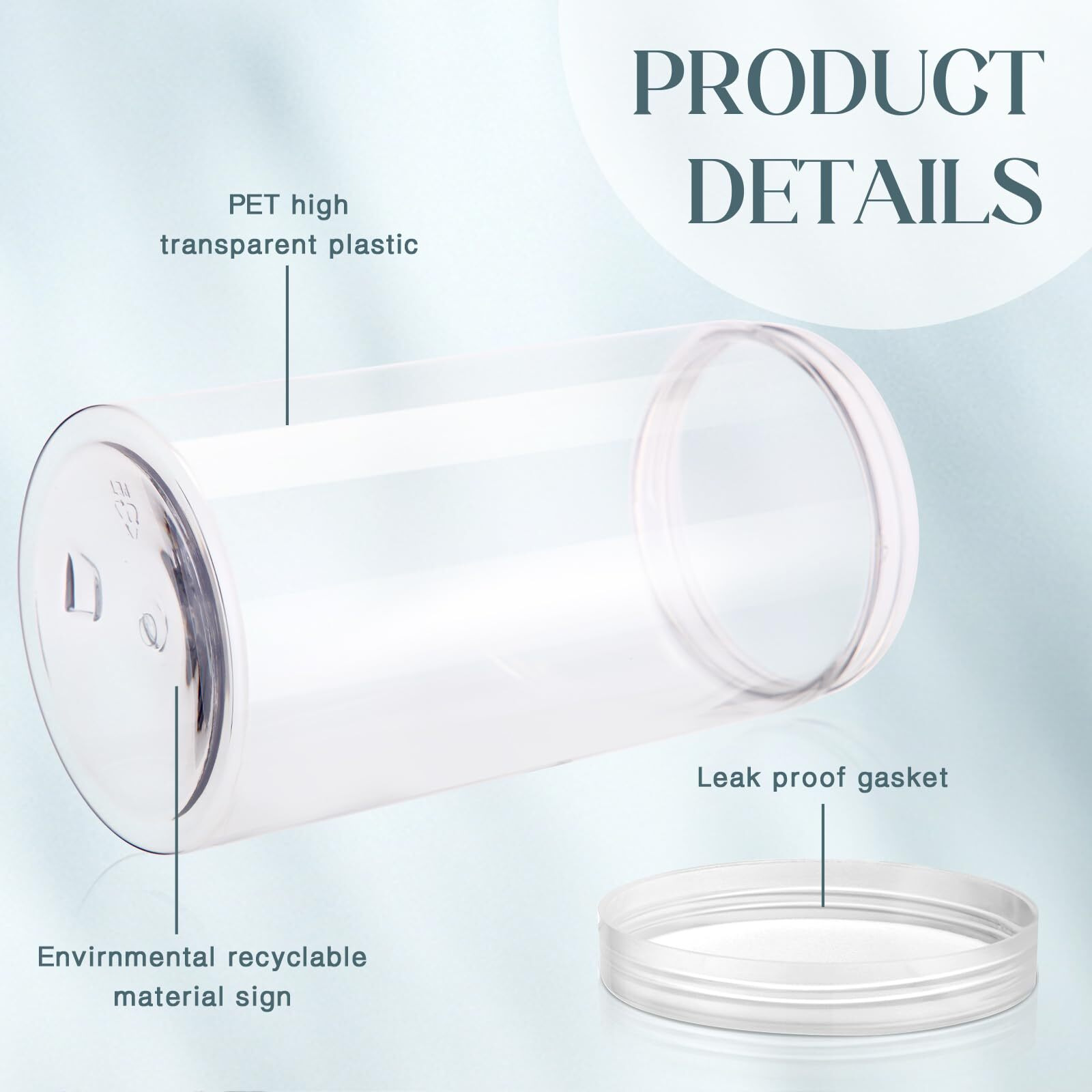 Patelai 4 Pieces Round Wide-Mouth Leak Proof Plastic Container Jars With Lids For Travel Storage Makeup Beauty Products Face Creams Oils Salves Ointments Diy Making(32 Ounce,Clear)