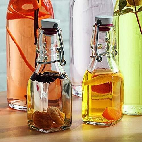 Bormioli Rocco Swing Bottle - 4.25 Oz, Recyclable Glass With Airtight Seal - Bpa-Free & Dishwasher Safe - Ideal For Infused Drinks, Juices, Oils - Leakproof, Odor Proof, Stain Proof Food Storage