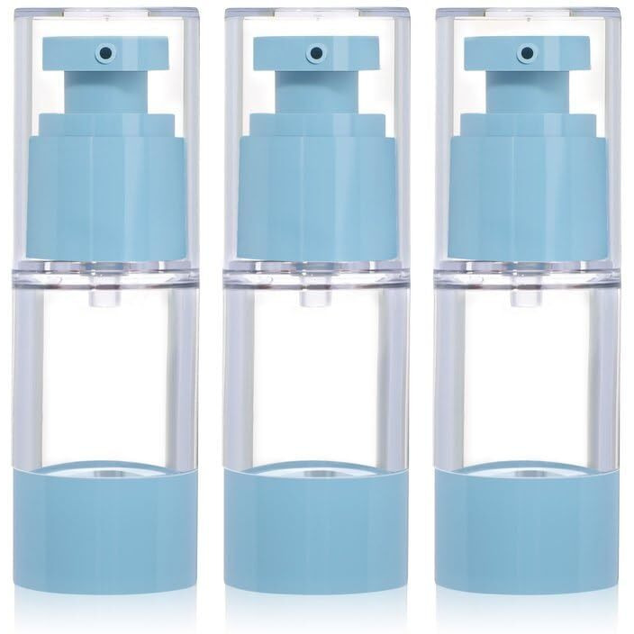 Ronrons 0.5Oz 15Ml Airless Pump Bottles, Small Travel Pump Bottle Leak Proof Refillable Cosmetic Containers For Foundation Moisturizer Lotion Skincare (3 Pieces)