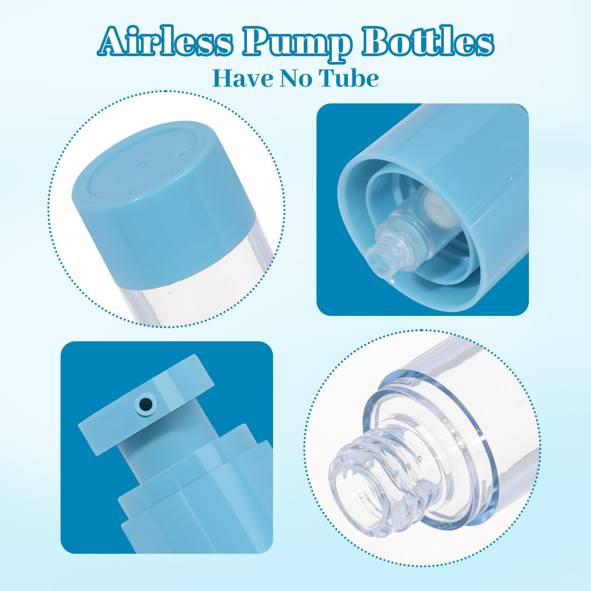 Ronrons 0.5Oz 15Ml Airless Pump Bottles, Small Travel Pump Bottle Leak Proof Refillable Cosmetic Containers For Foundation Moisturizer Lotion Skincare (3 Pieces)