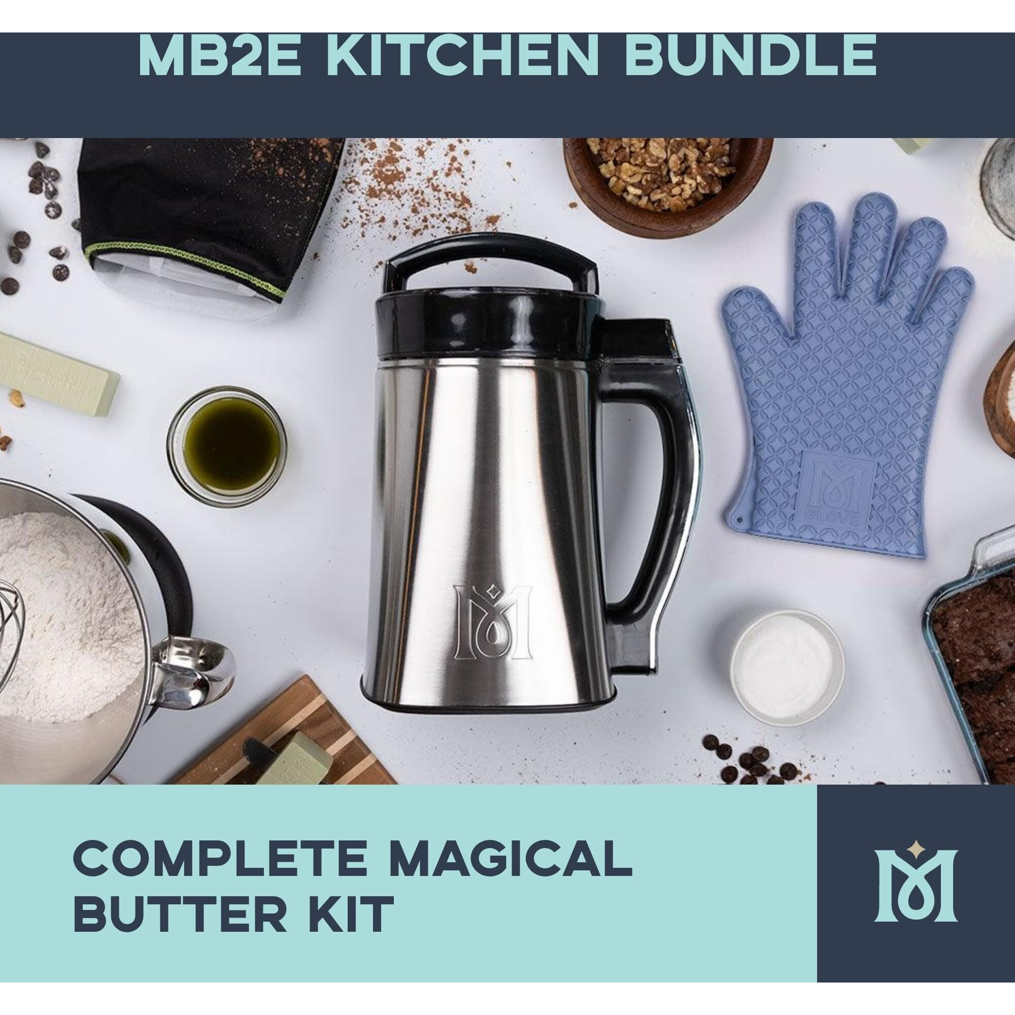 Magical Butter Mb2E Magicalbutter Machine Bundle - For Homemade Stick Butter, Oil & More - Kit With Silicone Mitt, Purify Filter, Gummy Trays, Spatulas, Butter Tray & Magical Cookbooks