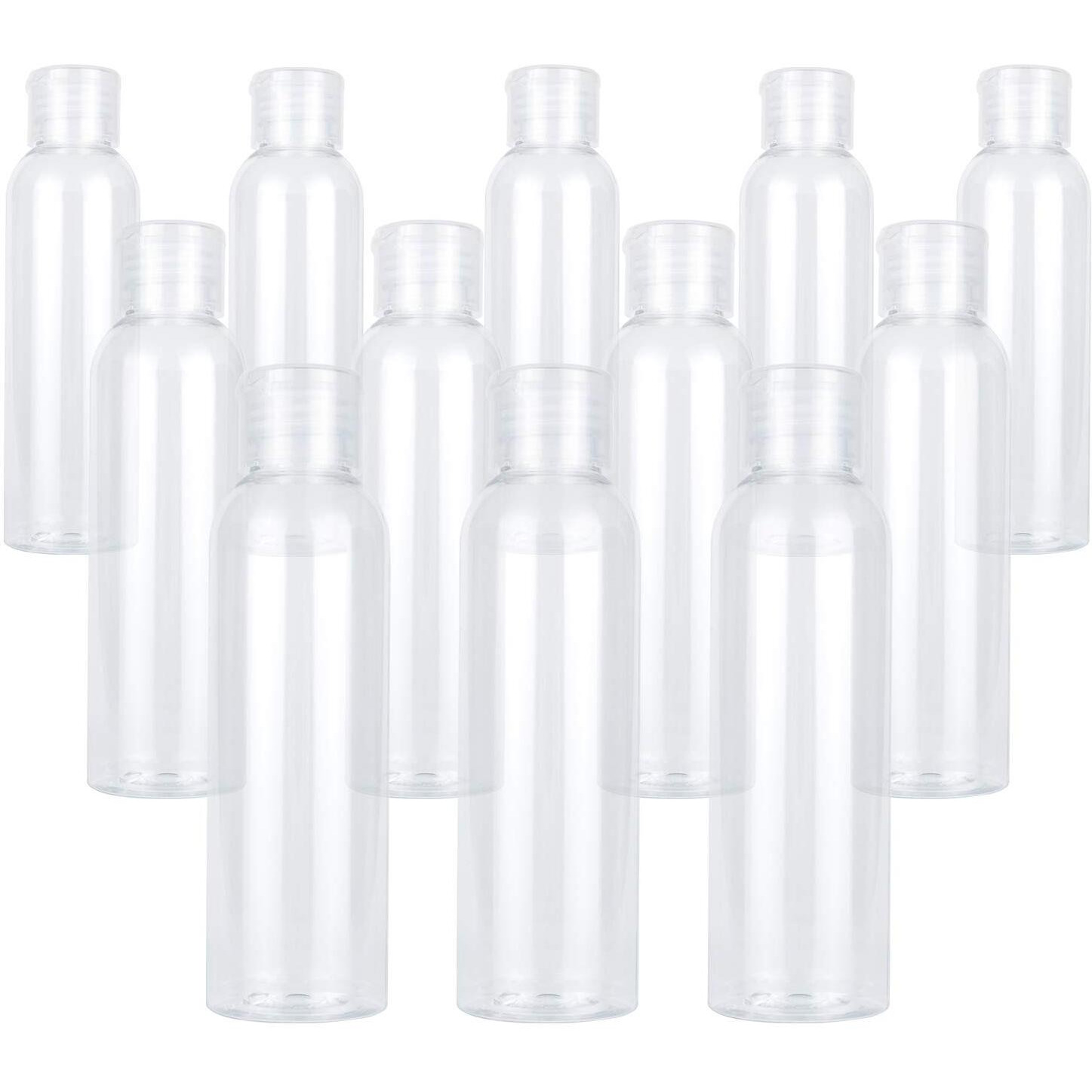 Trendbox 12 Pack Plastic Empty Bottles With Flip Cap For Shampoo, Lotions, Liquid Body Soap, Cream (4 Oz / 120 Ml)