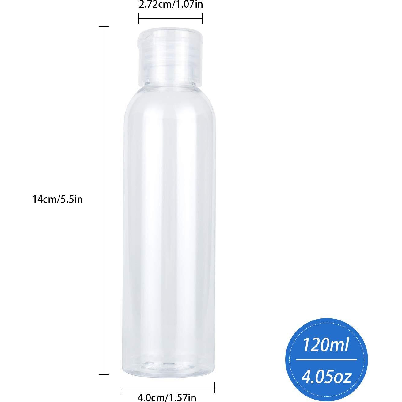 Trendbox 12 Pack Plastic Empty Bottles With Flip Cap For Shampoo, Lotions, Liquid Body Soap, Cream (4 Oz / 120 Ml)