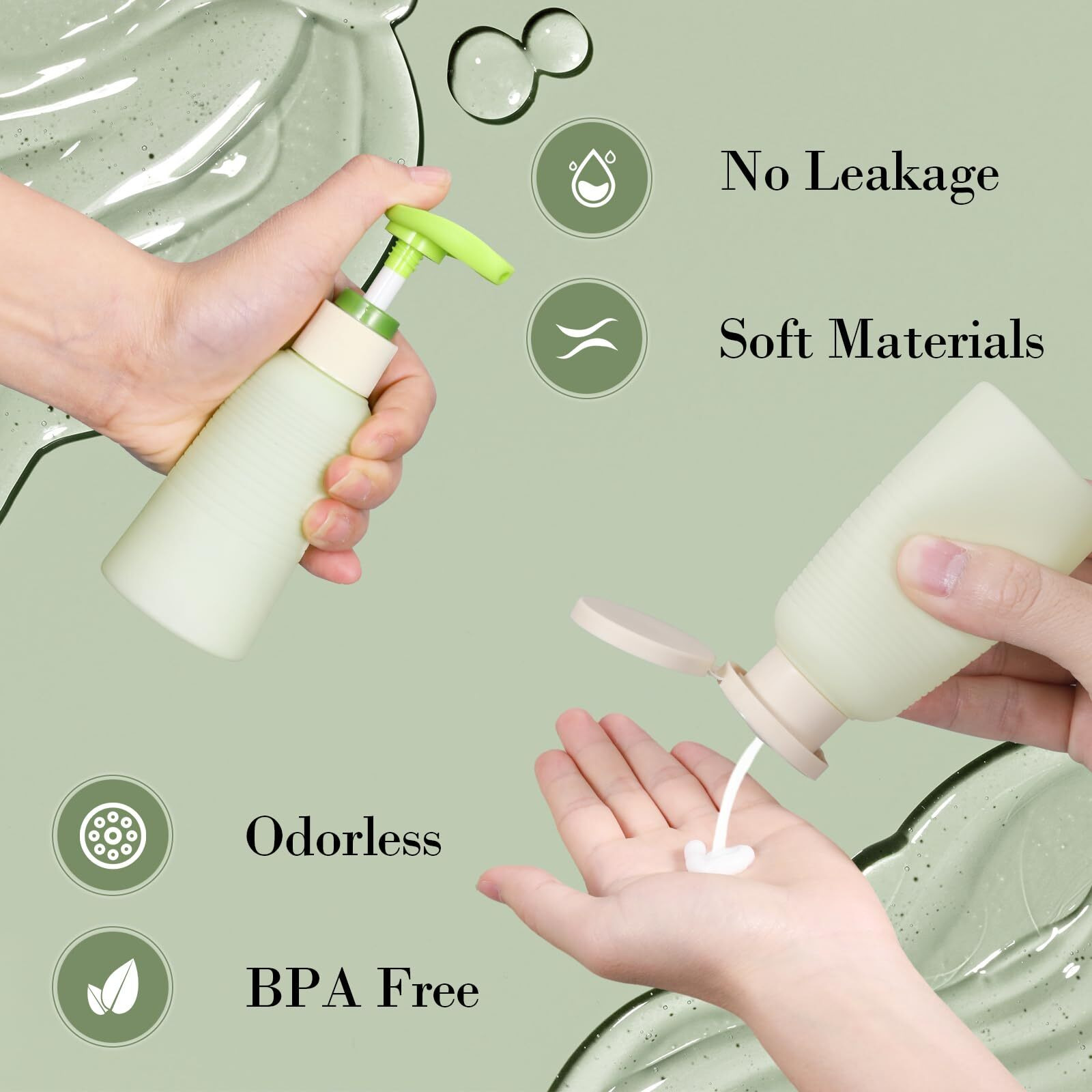 Umetass 3.4Oz Travel Shampoo Bottle With Flip Cap, Refillable Plastic Pump Bottles Dispenser For Soap, Shampoo, Lotions, Liquid Body Wash, Creams And Massage Oil (2Pack, 3.4Oz/100Ml)