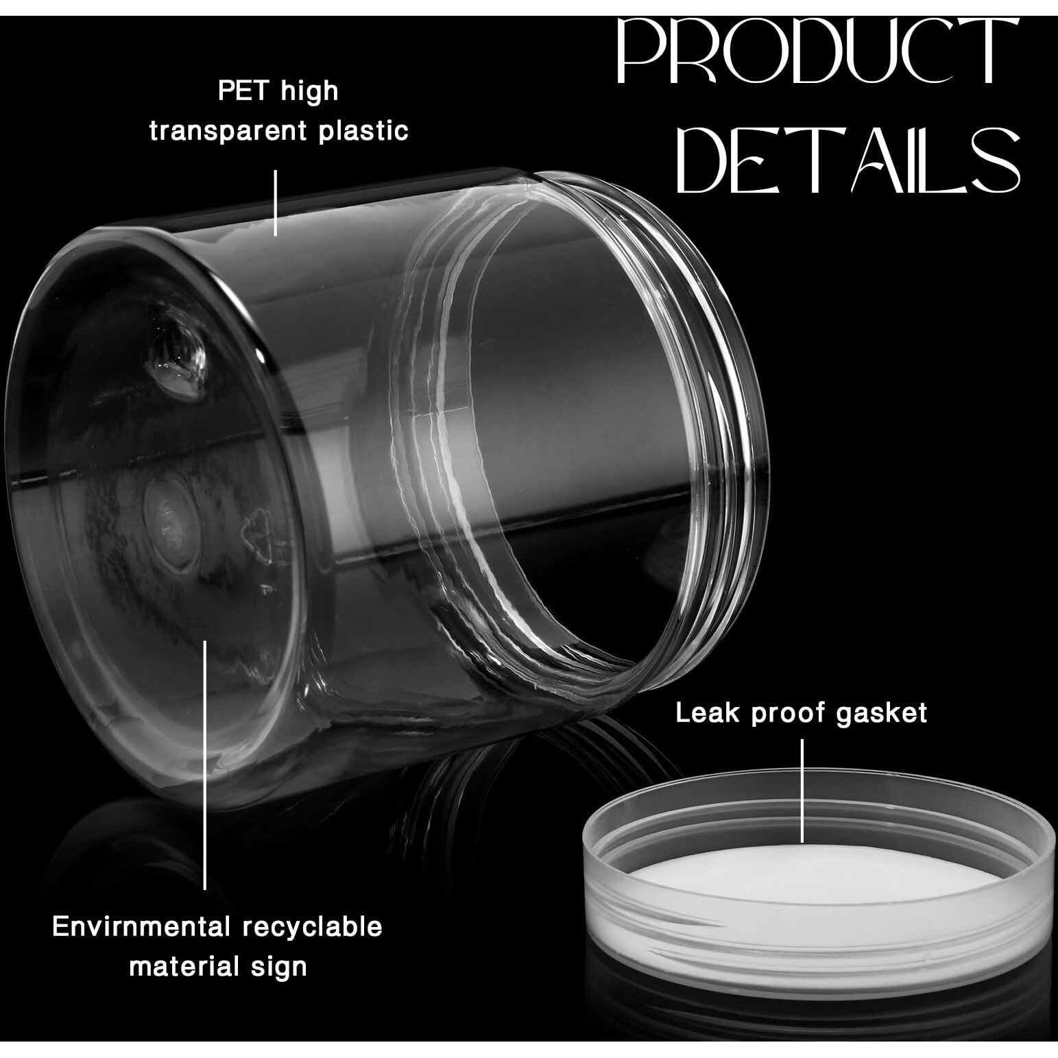 Satinior 100 Pcs Plastic Jars With Lids Small Containers Lids Wide Mouth Small Plastic Containers For Lotion Cream Rhinestones Body Butters Travel Storage(8 Oz,Clear With Clear Lid)
