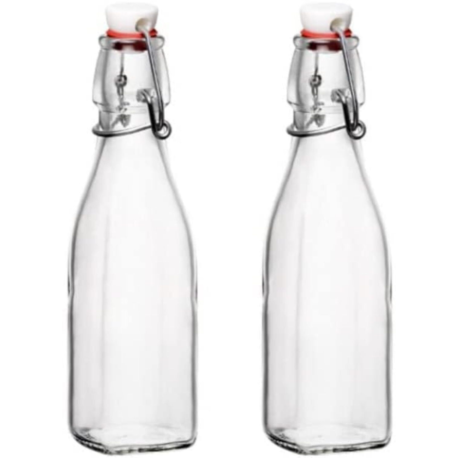 Bormioli Rocco Swing Top Glass Bottle (Set Of 2) - 8.5 Oz Kitchen Containers With Airtight Seal, Ideal For Homemade Dressings, Syrups, Infused Oils, Small-Batch Beverages - Glassware For Kitchen