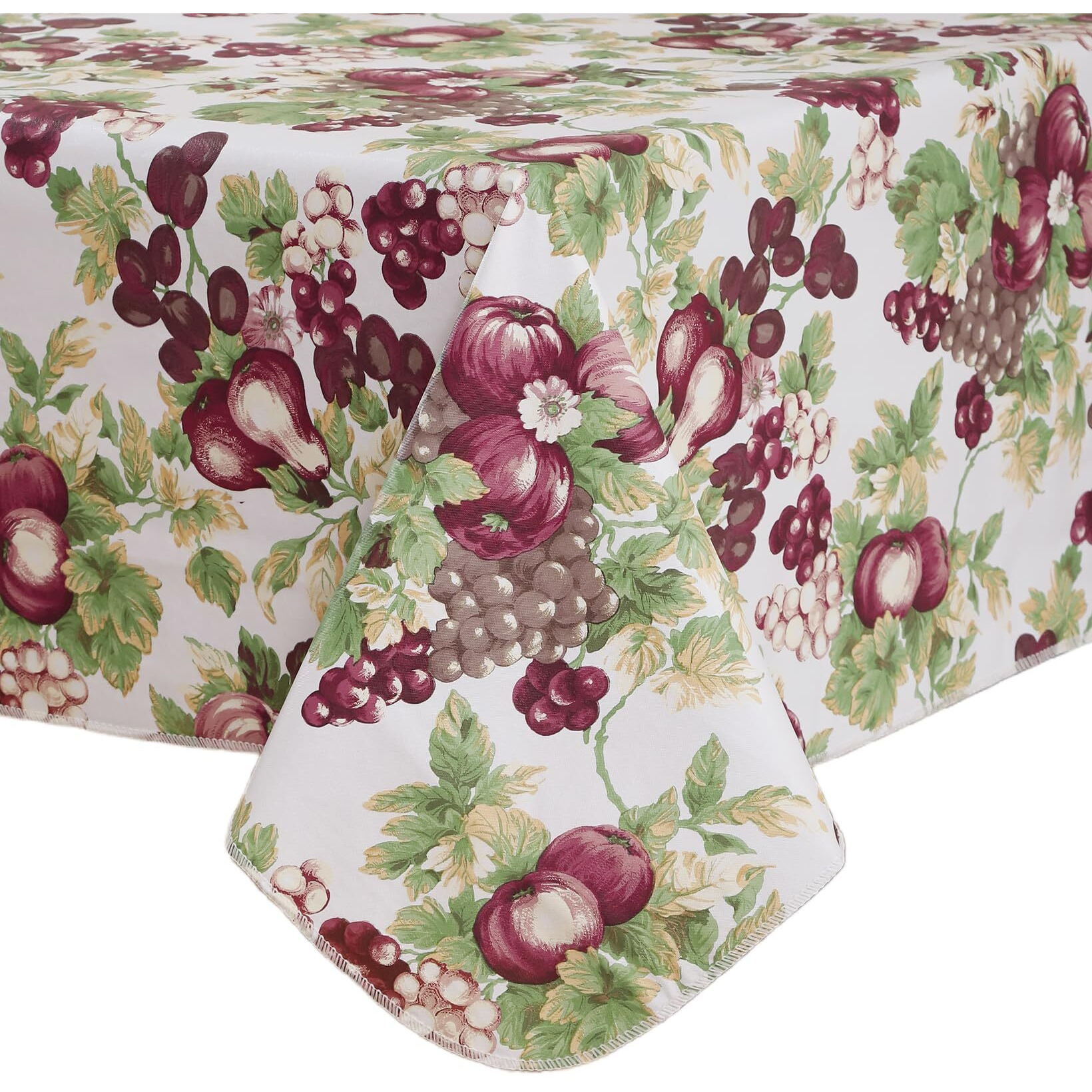 Heavy Duty Vinyl Tablecloth With Flannel Backing Waterproof Oil-Proof Plastic Table Cloth Stain-Resistant Wipeable Rectangle Or Square Table Cover For Indoor And Outdoor (Fruits, 60X102 Inch)