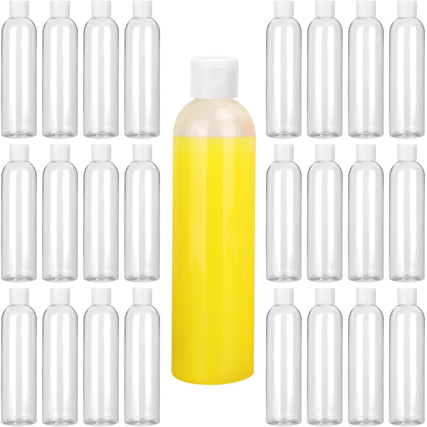 Kuklipjim 120 Pack 1 Oz Plastic Bottles With White Top Caps, Clear Empty Bottles, Cosmetic Containers For Lotion And Shampoo, Cream, Bpa-Free For Liquids And Personal Care