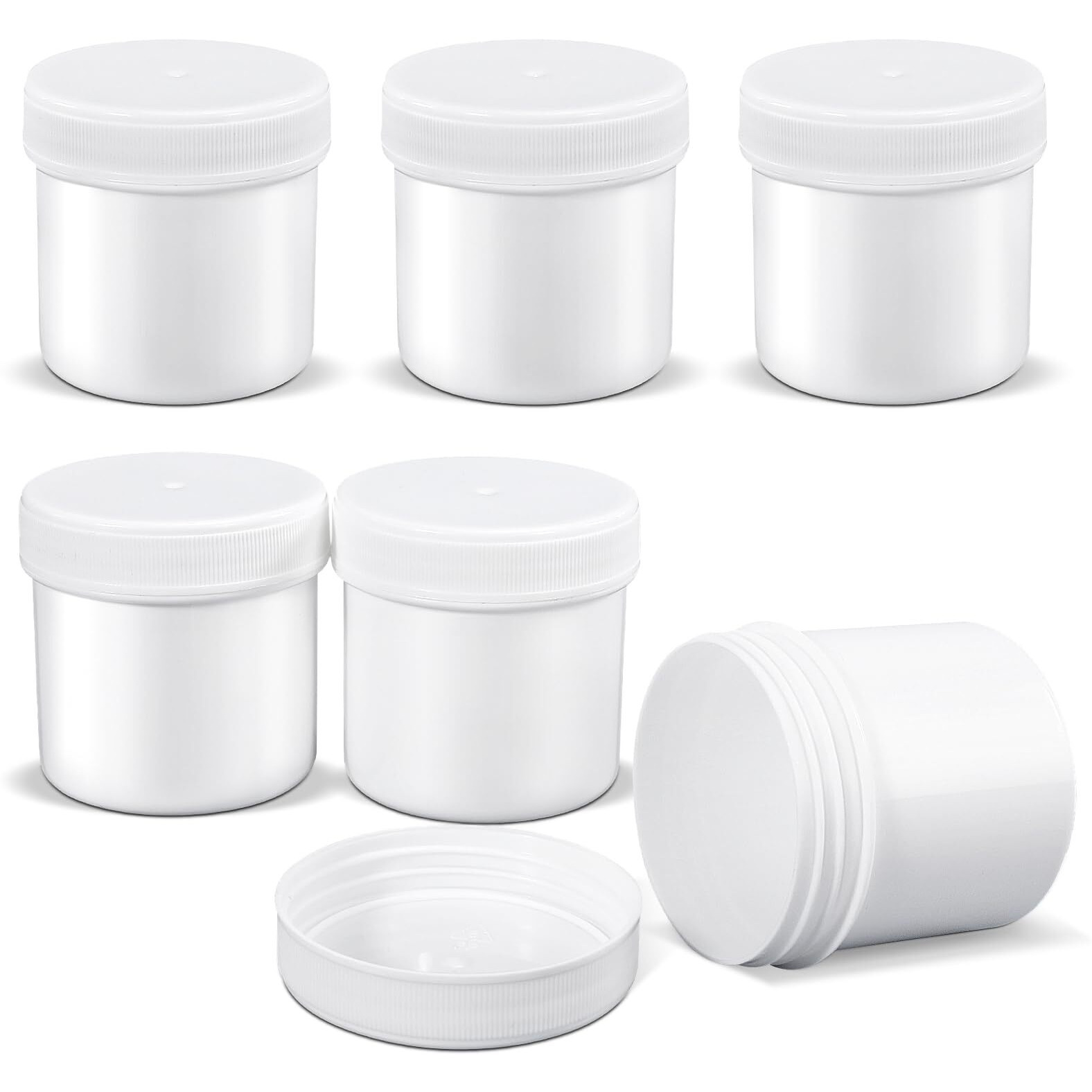 Asevat 3.4 Oz Leak Proof Travel Jars For Creams, Refillable Plastic Csmetic Jars, Travel Containers For Creams, Lotion Containers With Lids, Travel Cream Container For Face Creams (White)