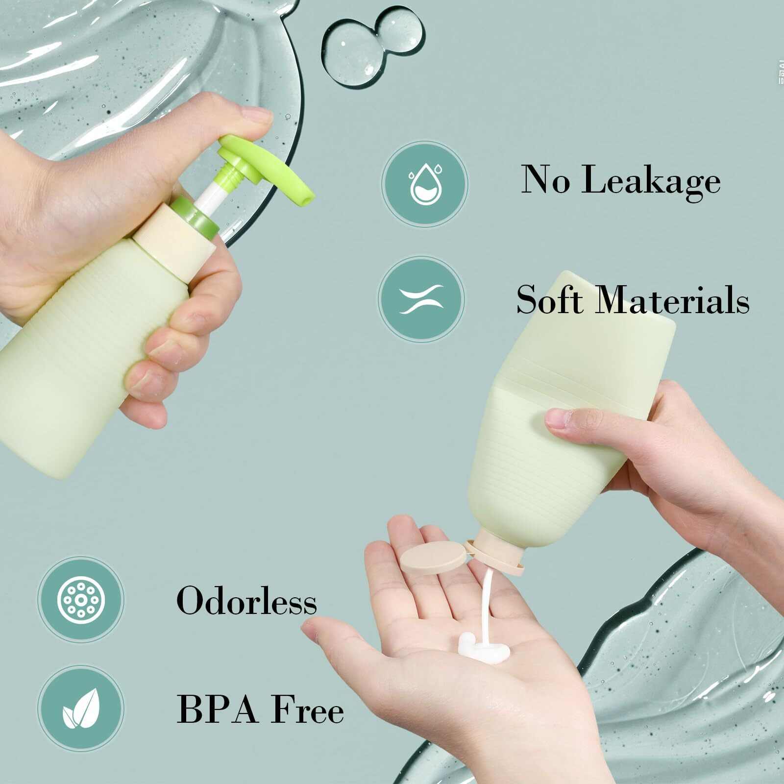Umetass 6.7Oz Travel Shampoo Bottle With Flip Cap, Refillable Plastic Pump Bottles Dispenser For Soap, Shampoo, Lotions, Liquid Body Wash, Creams And Massage Oil (2Pack, 6.7Oz/200Ml)