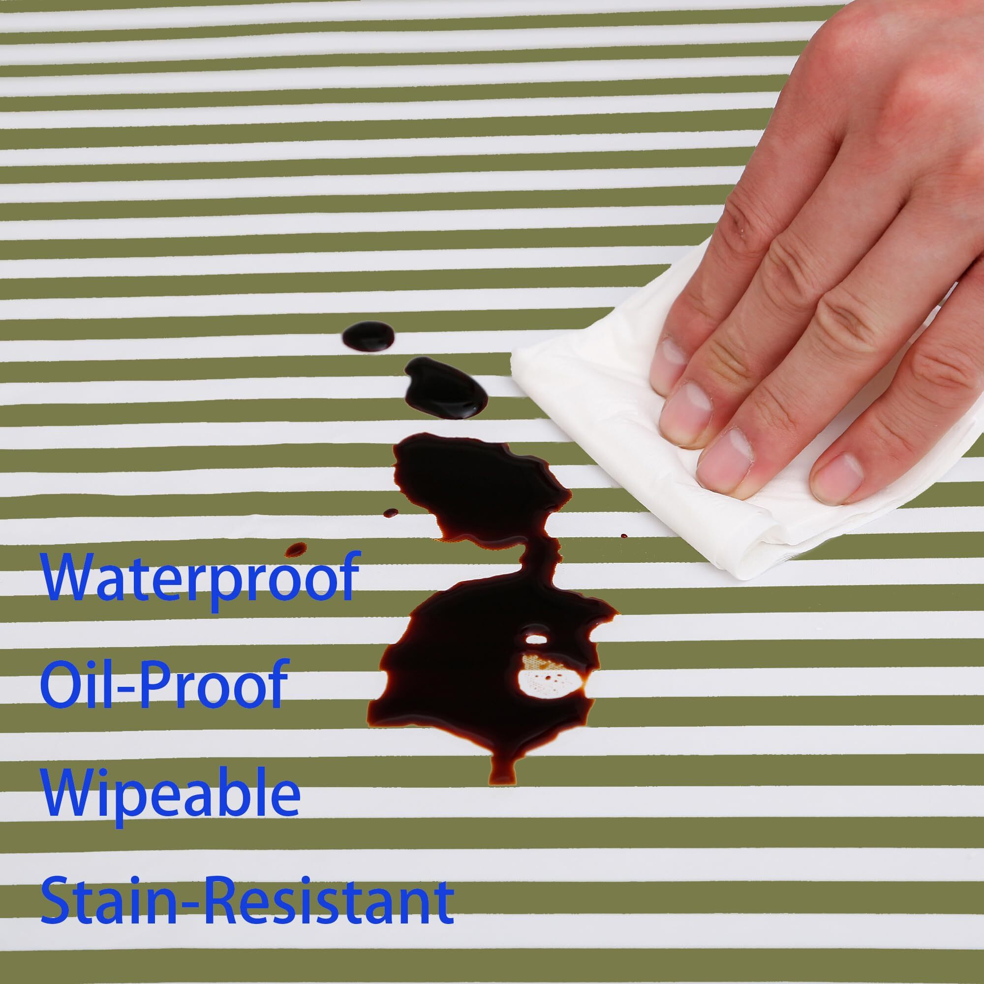 Heavy Duty Vinyl Tablecloth With Flannel Backing Waterproof Oil-Proof Plastic Table Cloth Stain-Resistant Wipeable Rectangle Or Square Table Cover For Indoor And Outdoor (Stripe, 52X70 Inch)