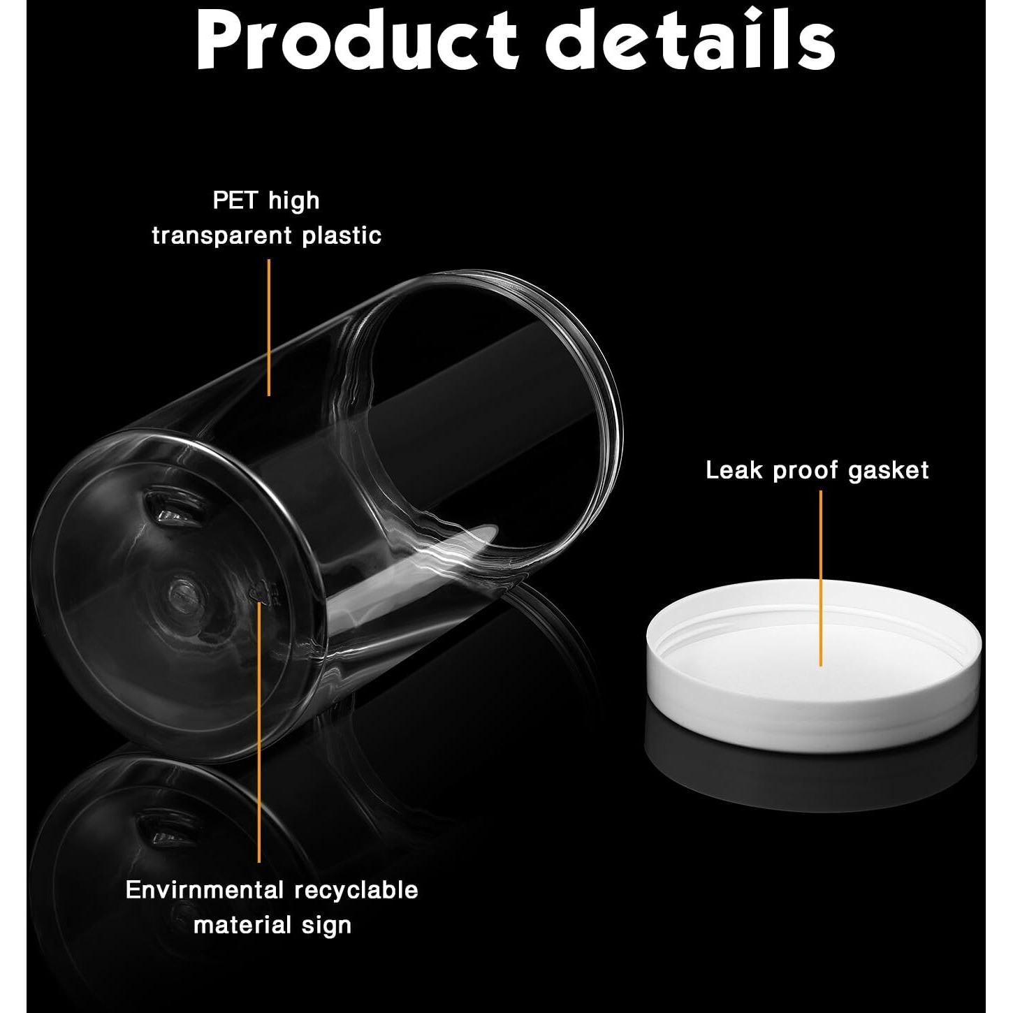 Satinior 12 Pack 12 Oz Plastic Container Jars With Lids Round Clear Travel Cosmetic Container Slime Jars For Toiletries, Lotion, Cream, Ointments, Makeup, Rhinestone, Samples, Kitchen Storage(White)