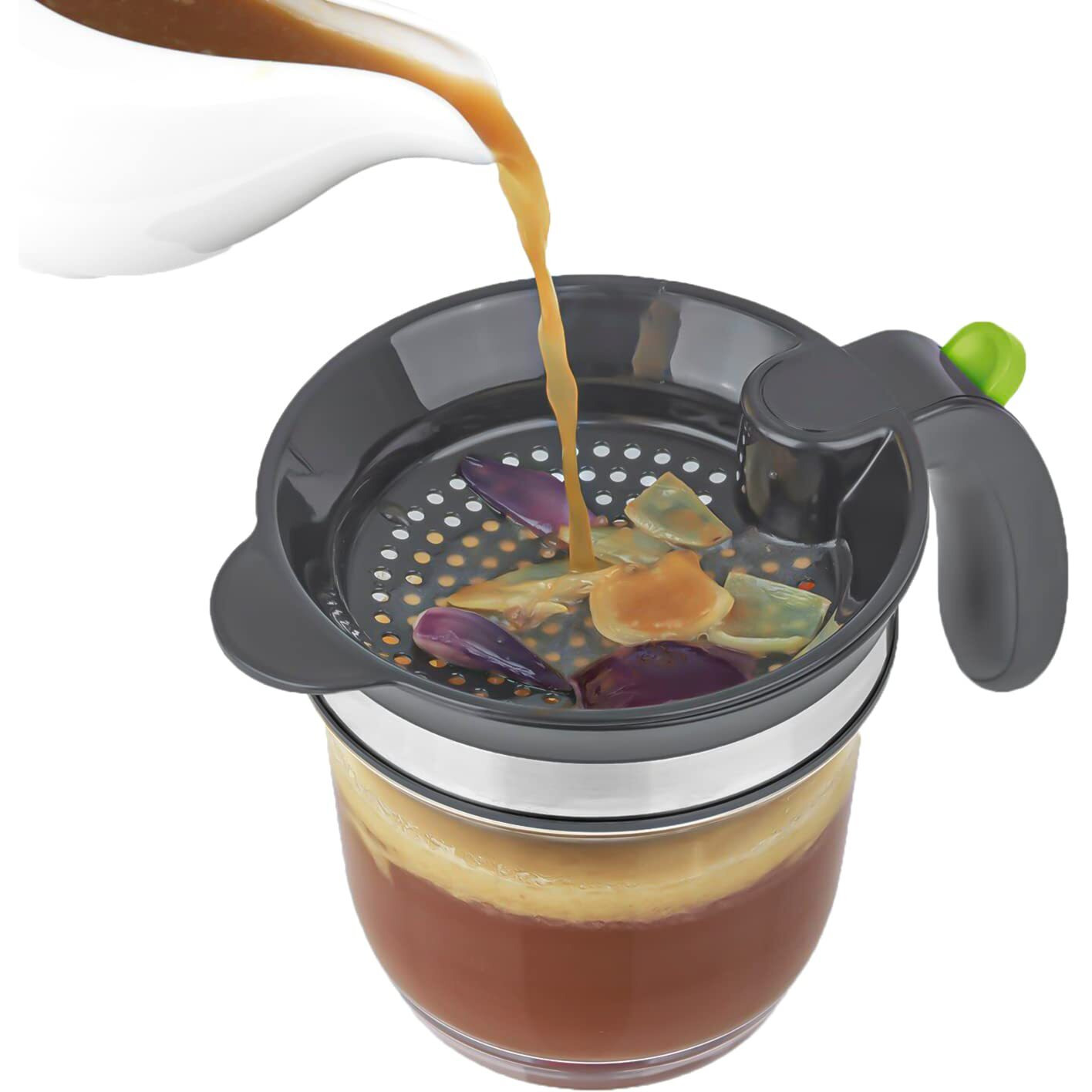 Ivyhome 4 Cups Plastic Fat Separator With Bottom Release, Gravy Grease Separator, Soup Oil Separator Measuring Cup
