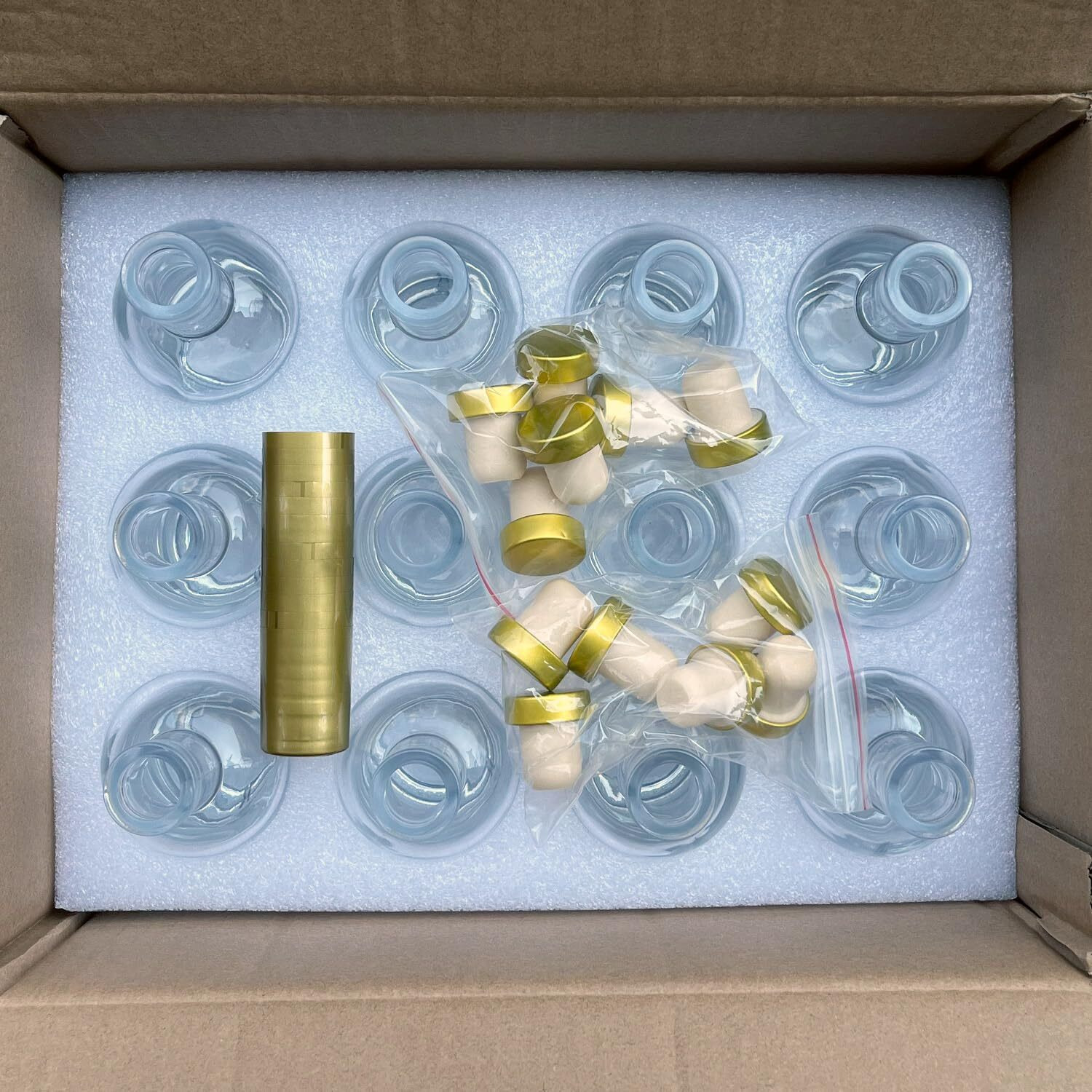 Kaachli Clear Glass Bottles 6 Oz - 200Ml [Pack Of 12] For Wine Beverages Drinks Oil Vinegar Kombucha Beer Water Soda With Cork Stopper Airtight Lid