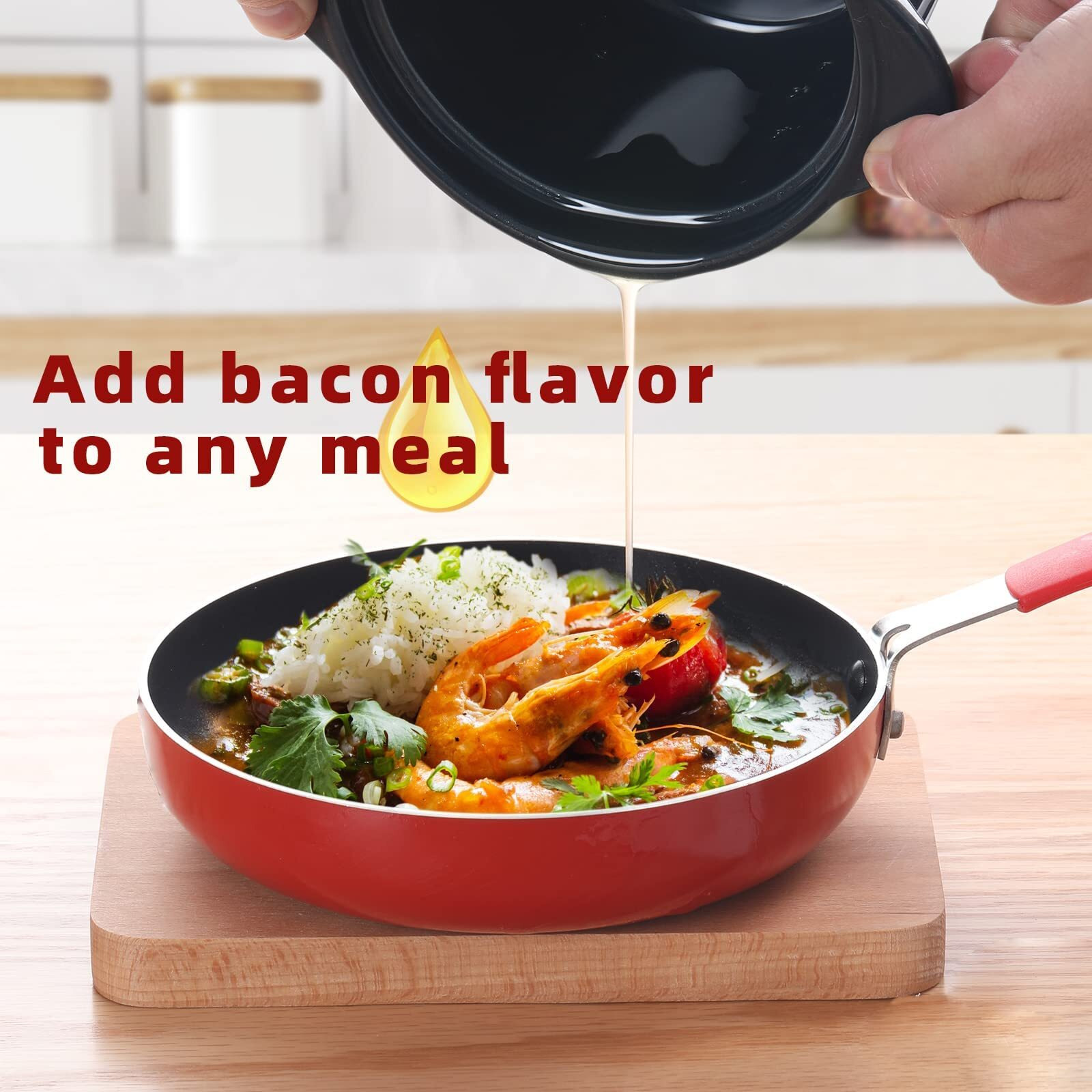 Ceramic Bacon Grease Container Keeper With Strainer, Frying Oil Storage Can, Navy