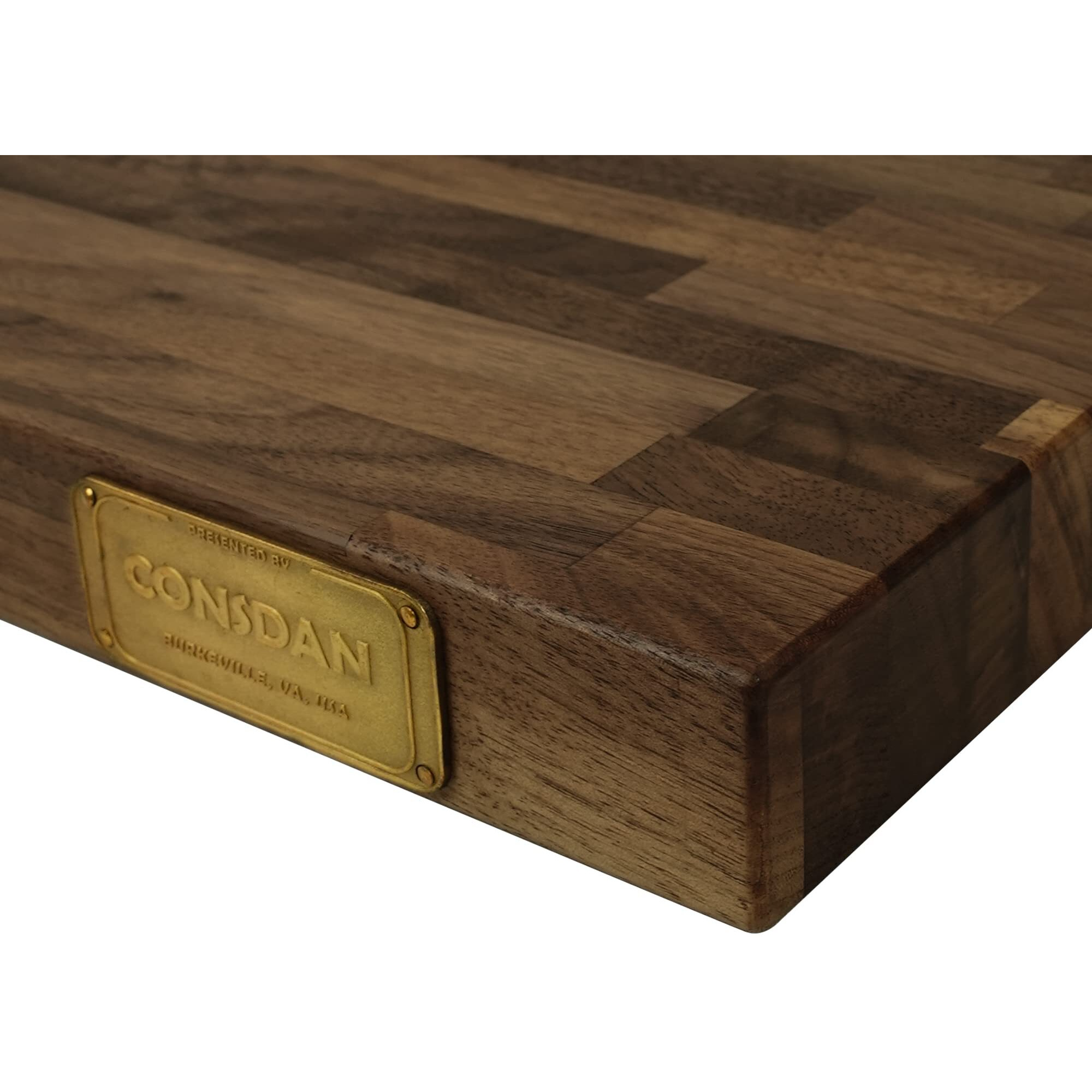 Consdan Butcher Block Counter Top, Walnut Solid Hardwood Countertop, Wood Slabs For Kitchen, Reversible, Both Side Polished, Prefinished With Food-Safe Oil, 1.5"" Thickness, 30"&quotX25""