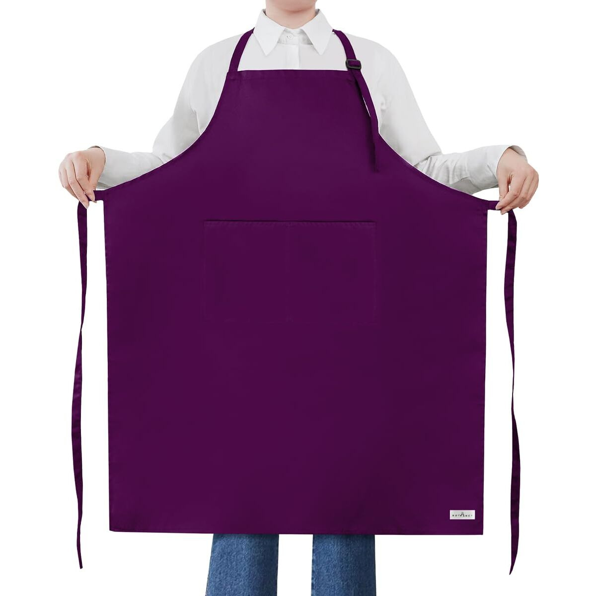 Rotanet Extra Large Apron For Men Adjustable Bib Aprons With 2 Pockets Cooking Kitchen Bbq Grilling Big For Women Chef Water & Oil Resistant Purple