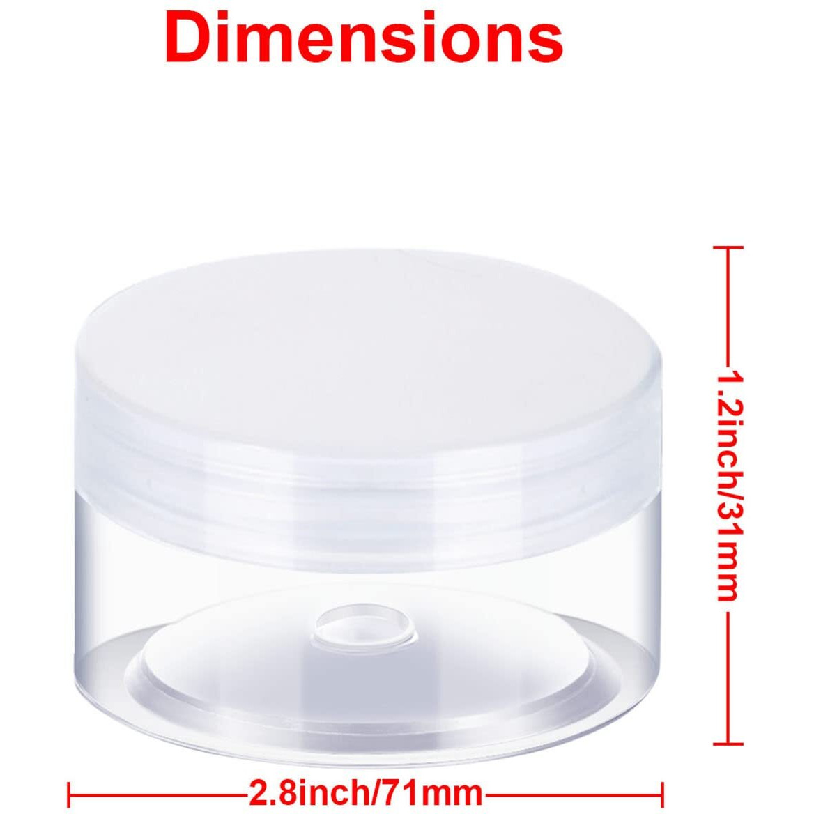 Satinior 12 Pack Plastic Container Jars With Lids Round Clear Travel Cosmetic Container Slime Jar For Toiletries, Lotion, Cream, Ointment, Makeup, Rhinestone, Sample, Kitchen Storage(2 Oz,Clear)