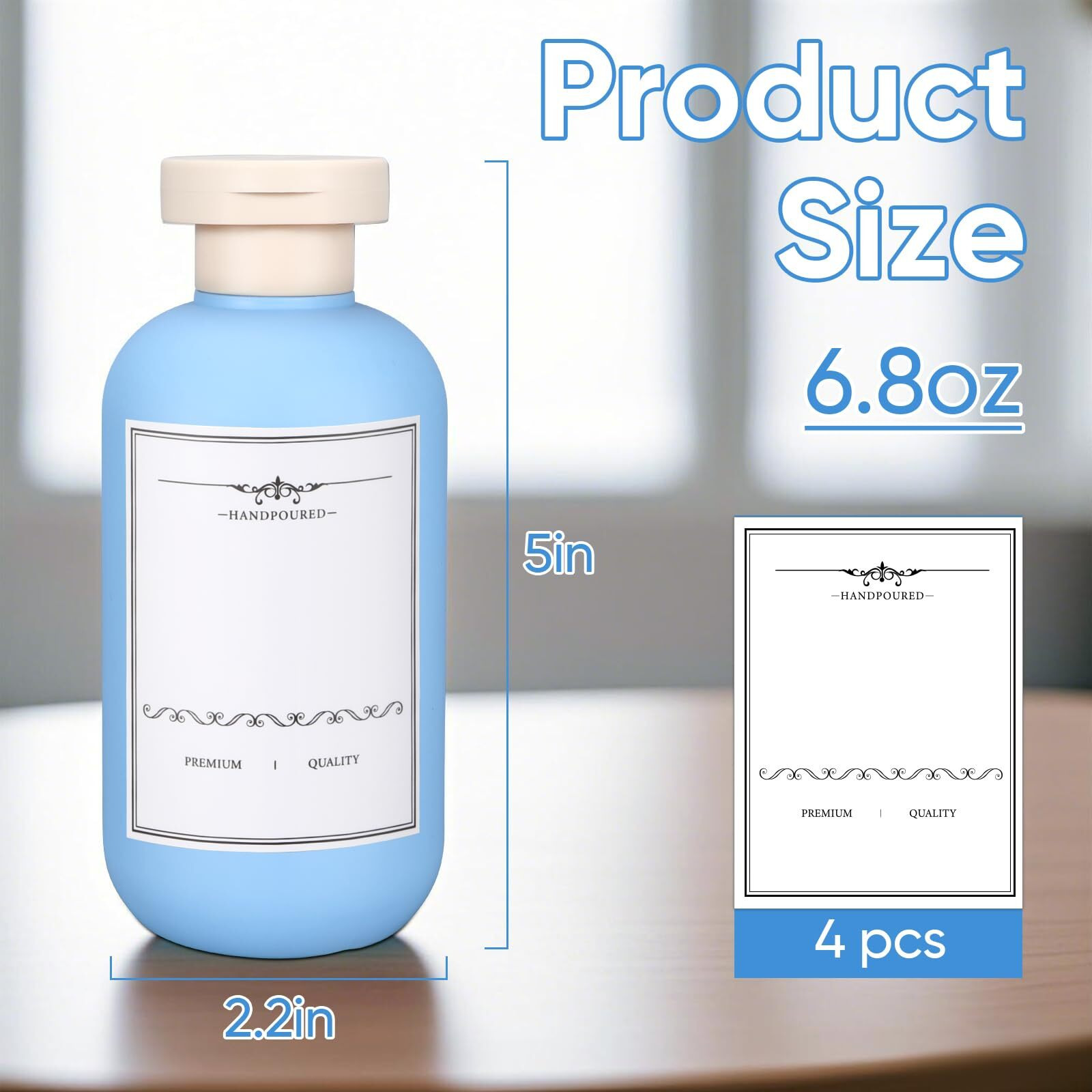 Umetass 3 Pack Travel Shampoo Bottle, Empty Plastic Squeeze Bottles 6.8Oz With Flip Cap, Lotion Container For Toiletries Travel Size Shampoo And Conditioner