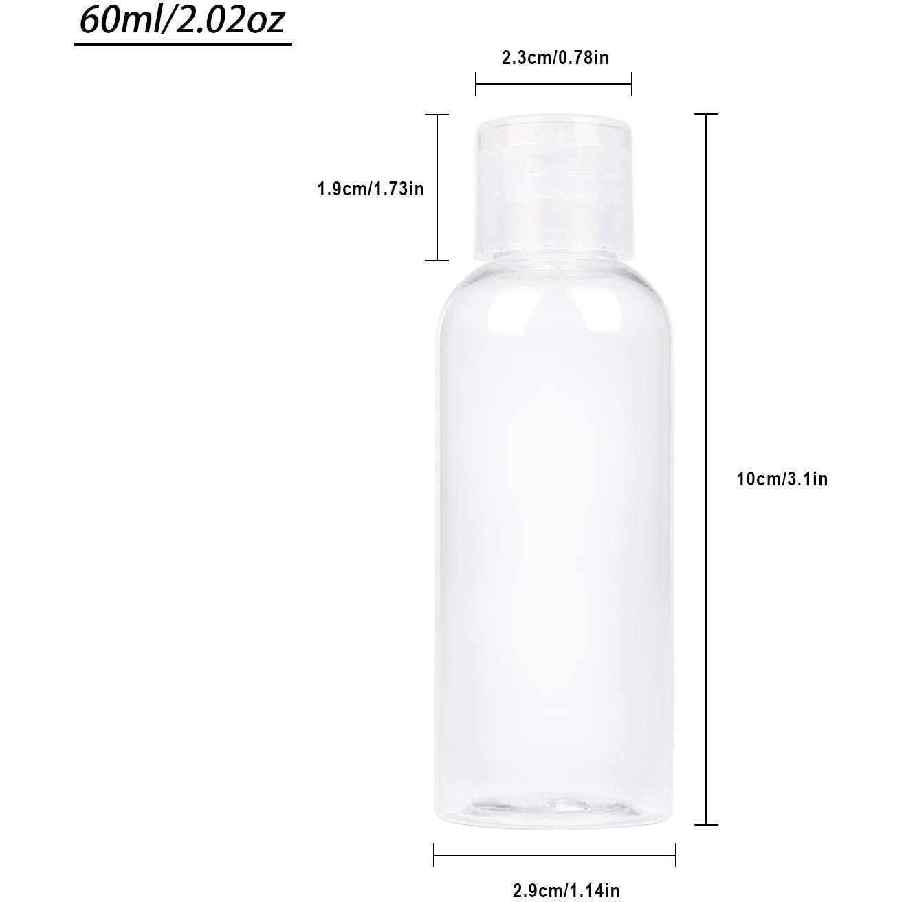 Trendbox 12 Pack Plastic Empty Bottles With Flip Cap For Shampoo, Lotions, Liquid Body Soap, Cream (2 Oz / 60 Ml)