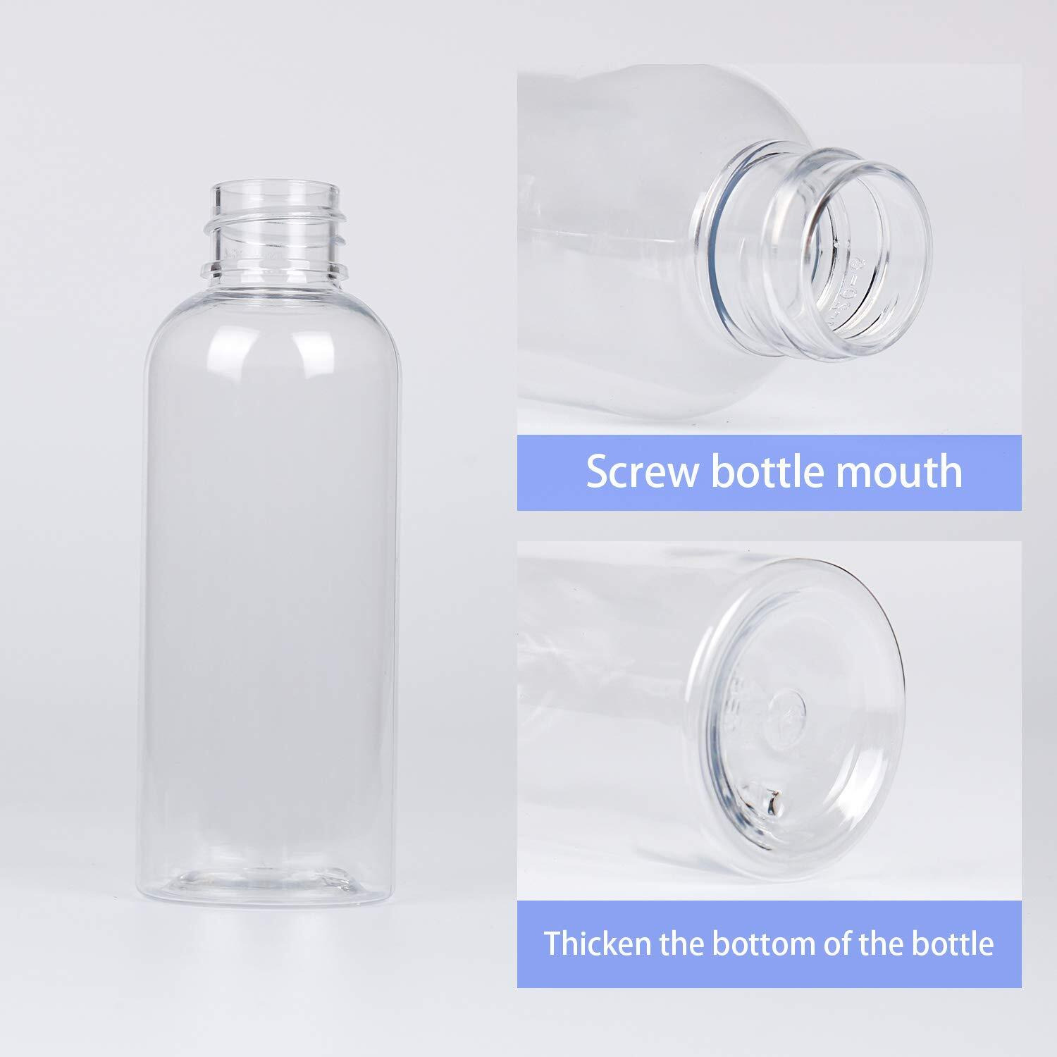 Trendbox 12 Pack Plastic Empty Bottles With Flip Cap For Shampoo, Lotions, Liquid Body Soap, Cream (2 Oz / 60 Ml)
