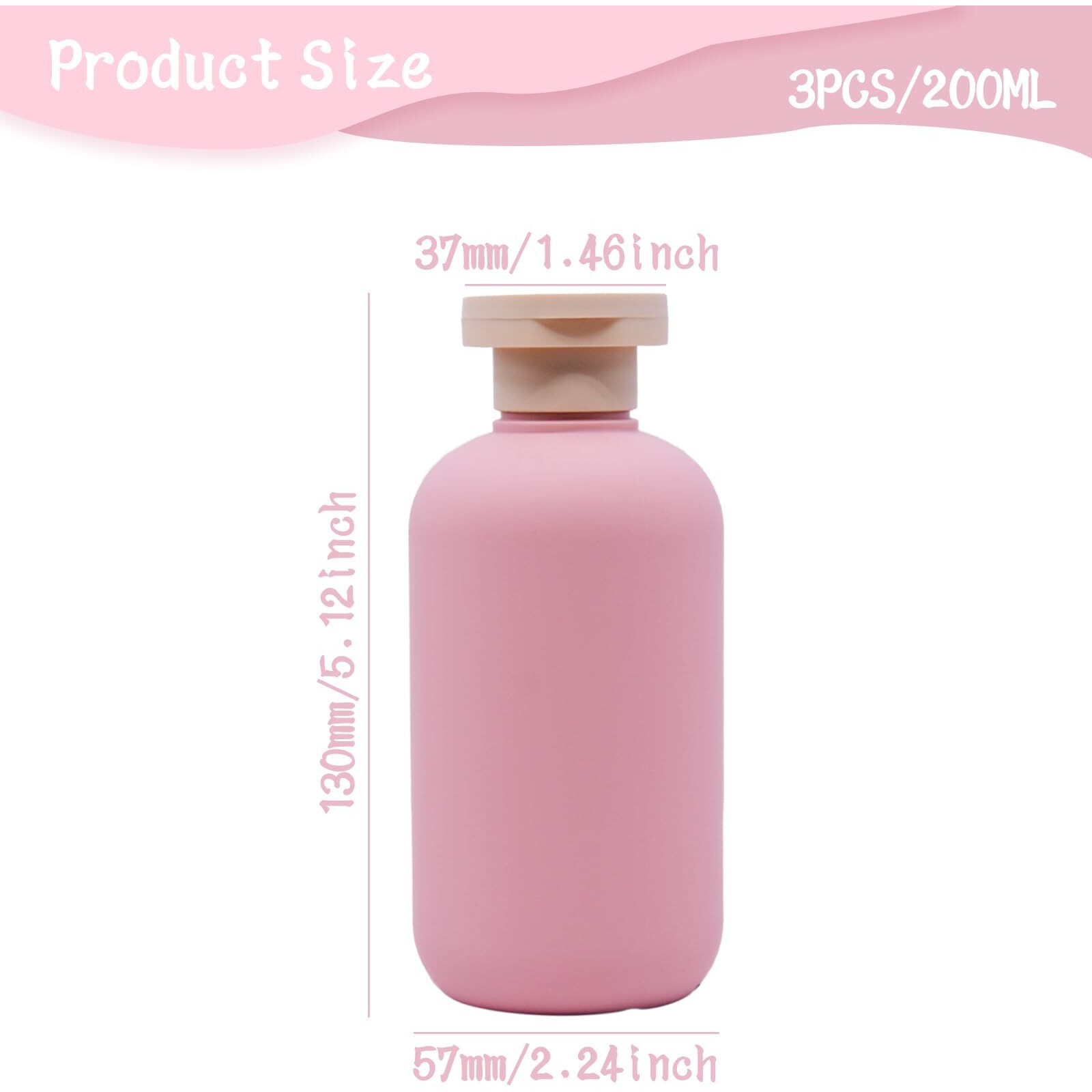Anrui Body Wash Squeeze Bottles With Flip Cap, Refillable Shampoo And Conditioner, Plastic Travel Bottle Containers For Toiletries Shampoo, Lotion (3 Pcs, 200 Ml)