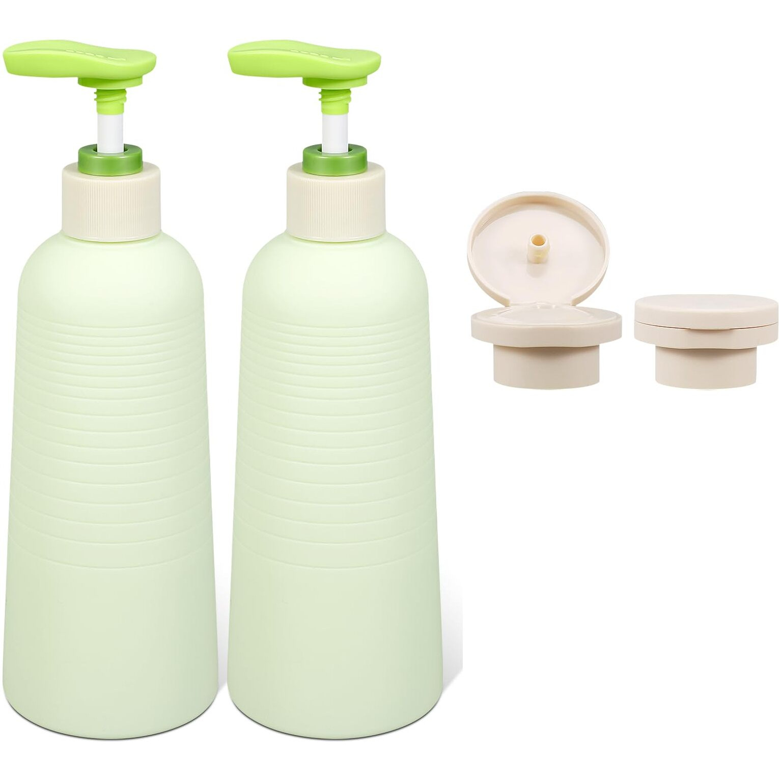 Umetass 13.4Oz Travel Shampoo Bottle With Flip Cap, Refillable Plastic Pump Bottles Dispenser For Soap, Shampoo, Lotions, Liquid Body Wash, Creams And Massage Oil (2 Pack, 13.5Oz/400Ml)
