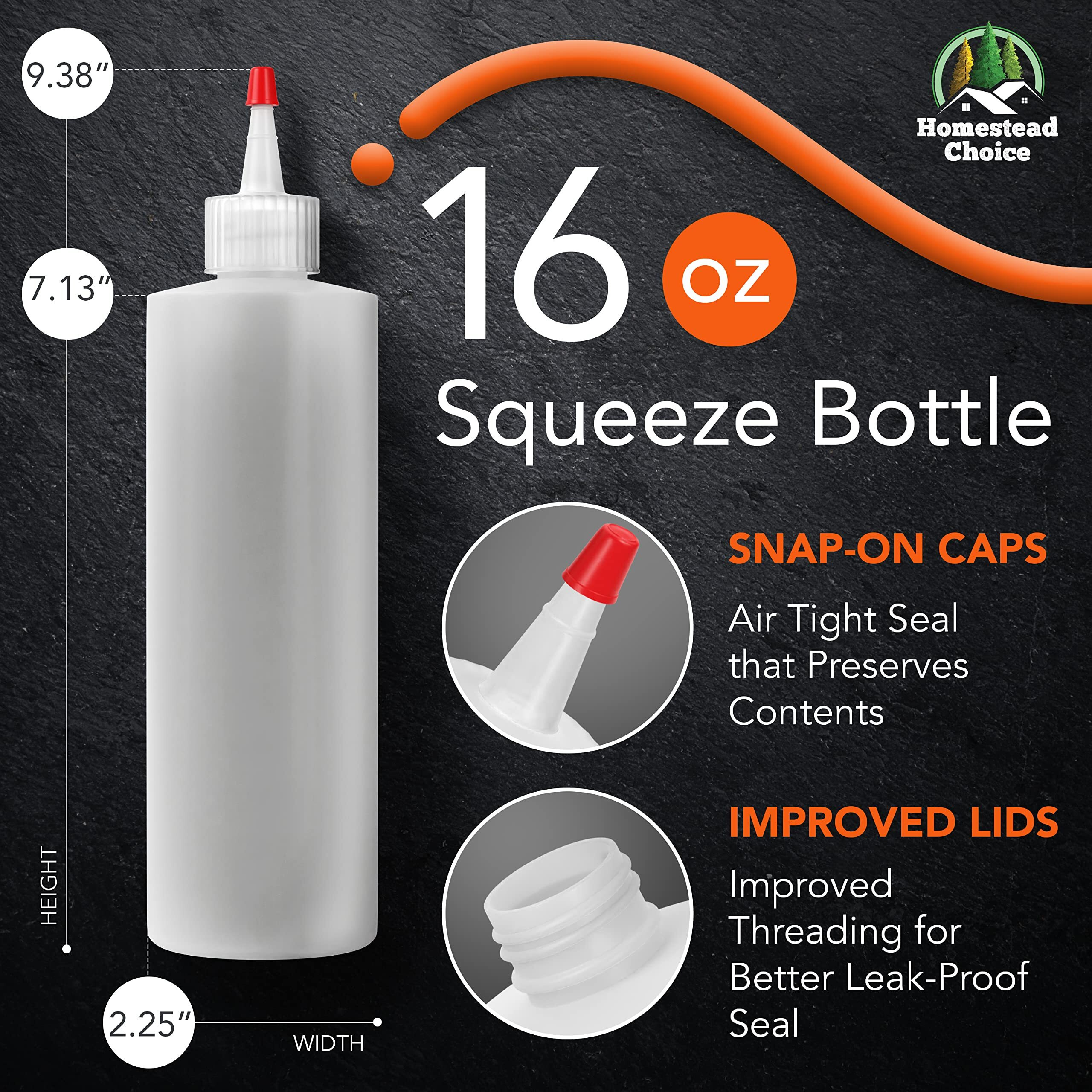Made In Usa 21 Pack Plastic Squeeze Bottles For Sauces - 16Oz Condiment Squeeze Bottles For Liquids - Bpa Free Squirt Bottles With Cap - Ketchup, Syrup, Oil, Dressings, Honey & Arts And Crafts