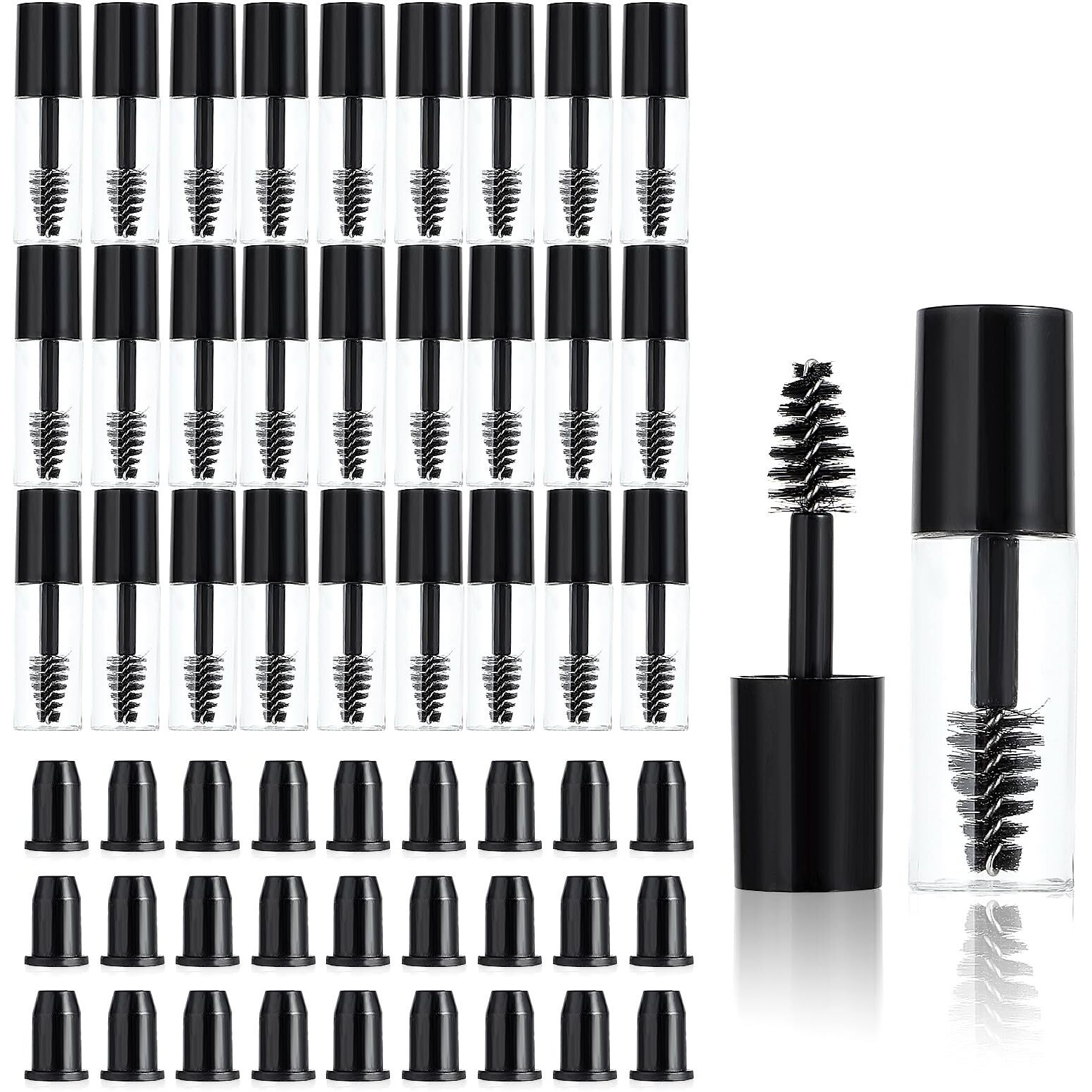27Pcs Empty Mascara Tube With Eyelash Wand,3Ml Mascara Tubes Empty For Castor Oil,Mini Eyelash Cream Container Bottle Eyelash Growth Packing Tube,For Home And Travel
