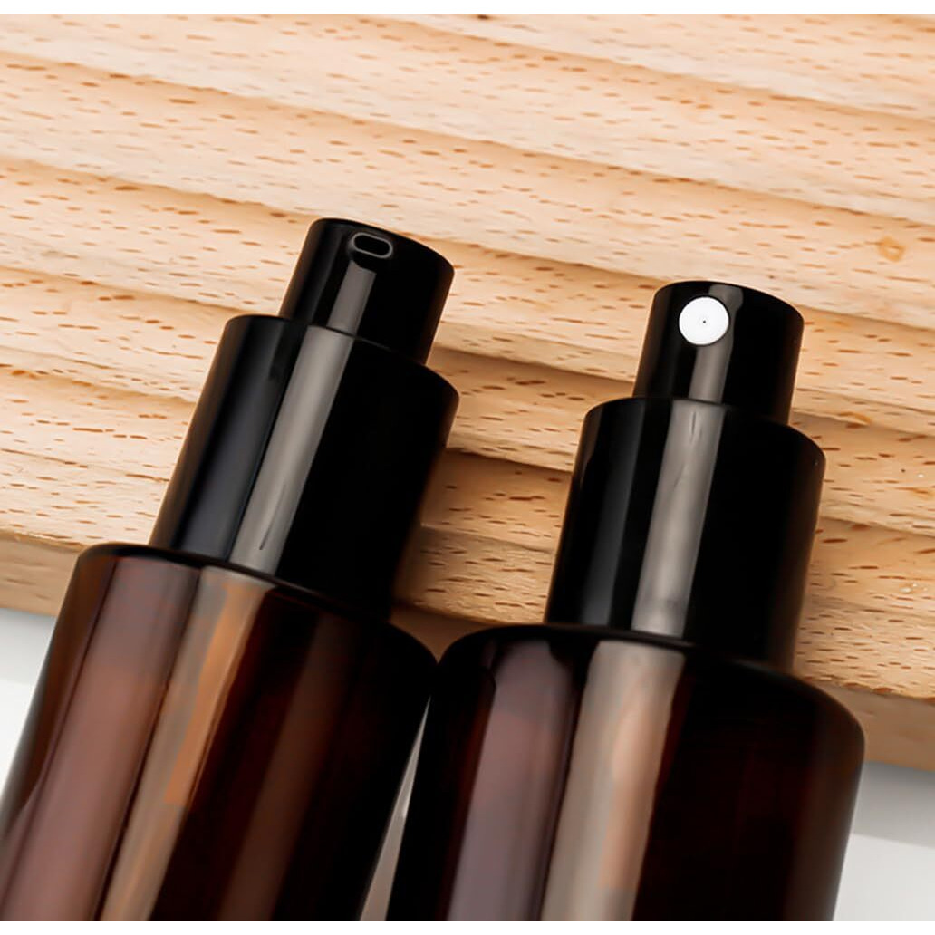 Tupsybl 2 Pcs 100Ml 3.4Oz Upscale Amber Glass Spray Bottles Refillable Fine Mist Spray Bottles Cosmetic Bottles Containers For Essential Oil Aromatherapy Makeup Travel, Brown
