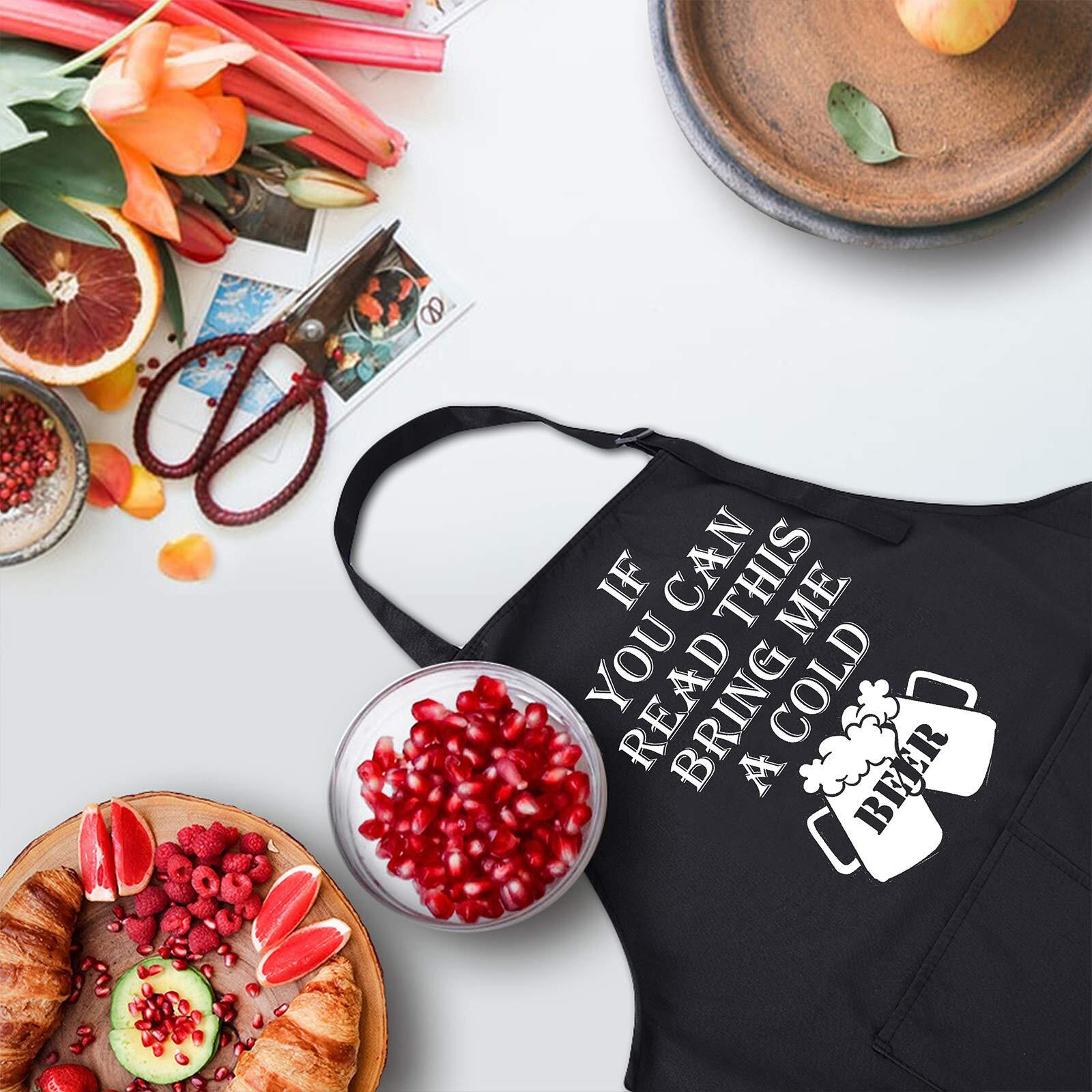 Rosoz Funny Bbq Black Chef Aprons For Men