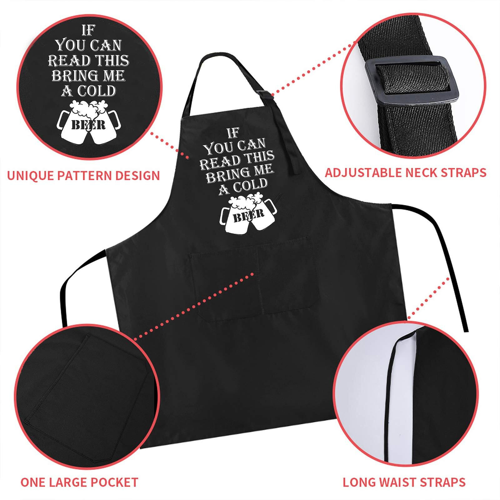 Rosoz Funny Bbq Black Chef Aprons For Men