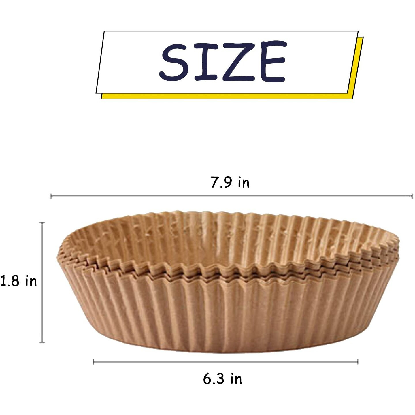 Air Fryer Disposable Paper Liner, Round Parchment Cooking Non-Stick, Baking Roasting Food Grade Paper For Air Fryer, Microwave Oven, Frying Pan, Oil-Proof, Water-Proof (100Pcs 6.3 Inch Natural)