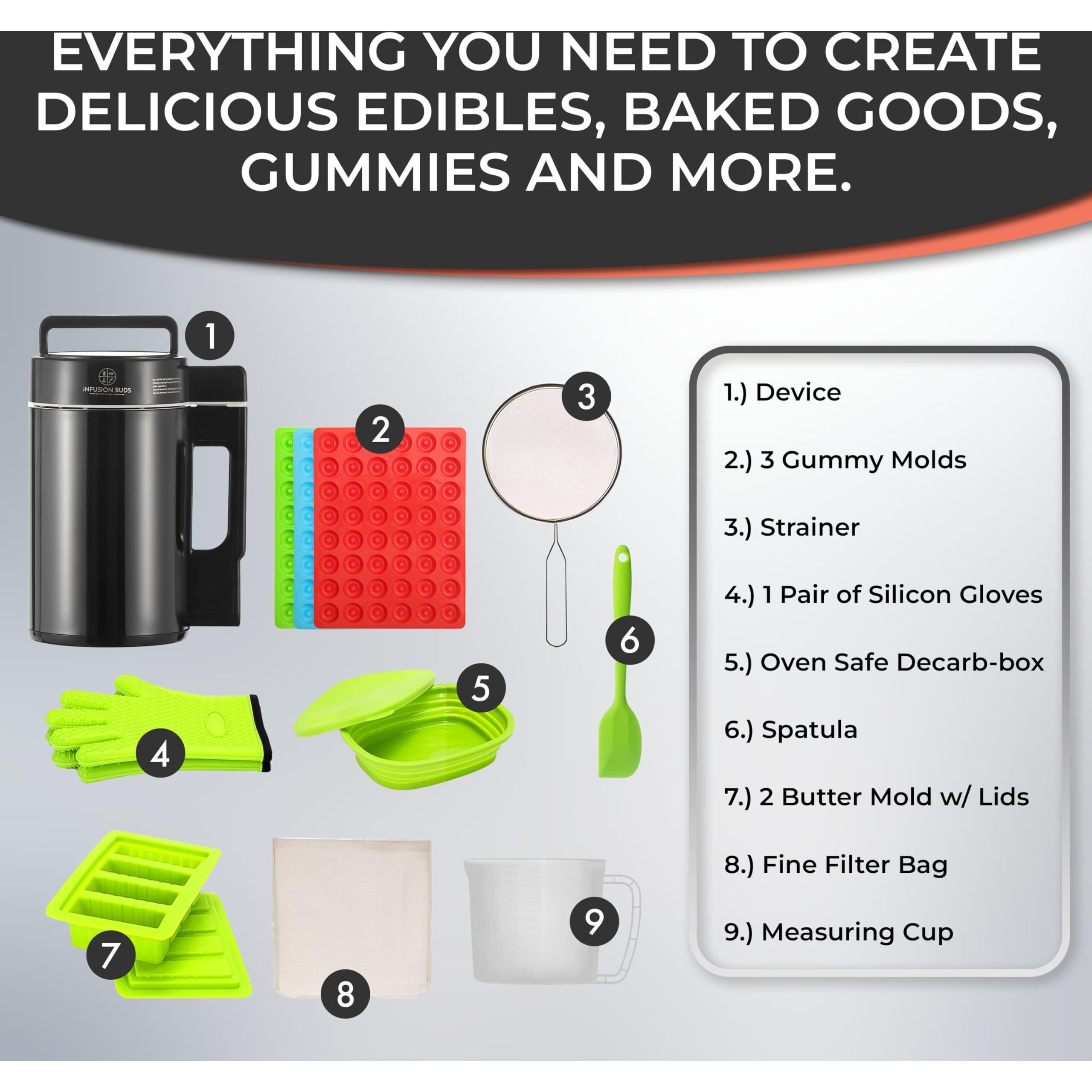 Infusion Buds Butter Infuser- Herbal Butter Maker Machine | Herbal Butter & Oil Infuser Machine. Includes Decarb Box And Tons Of Accessories