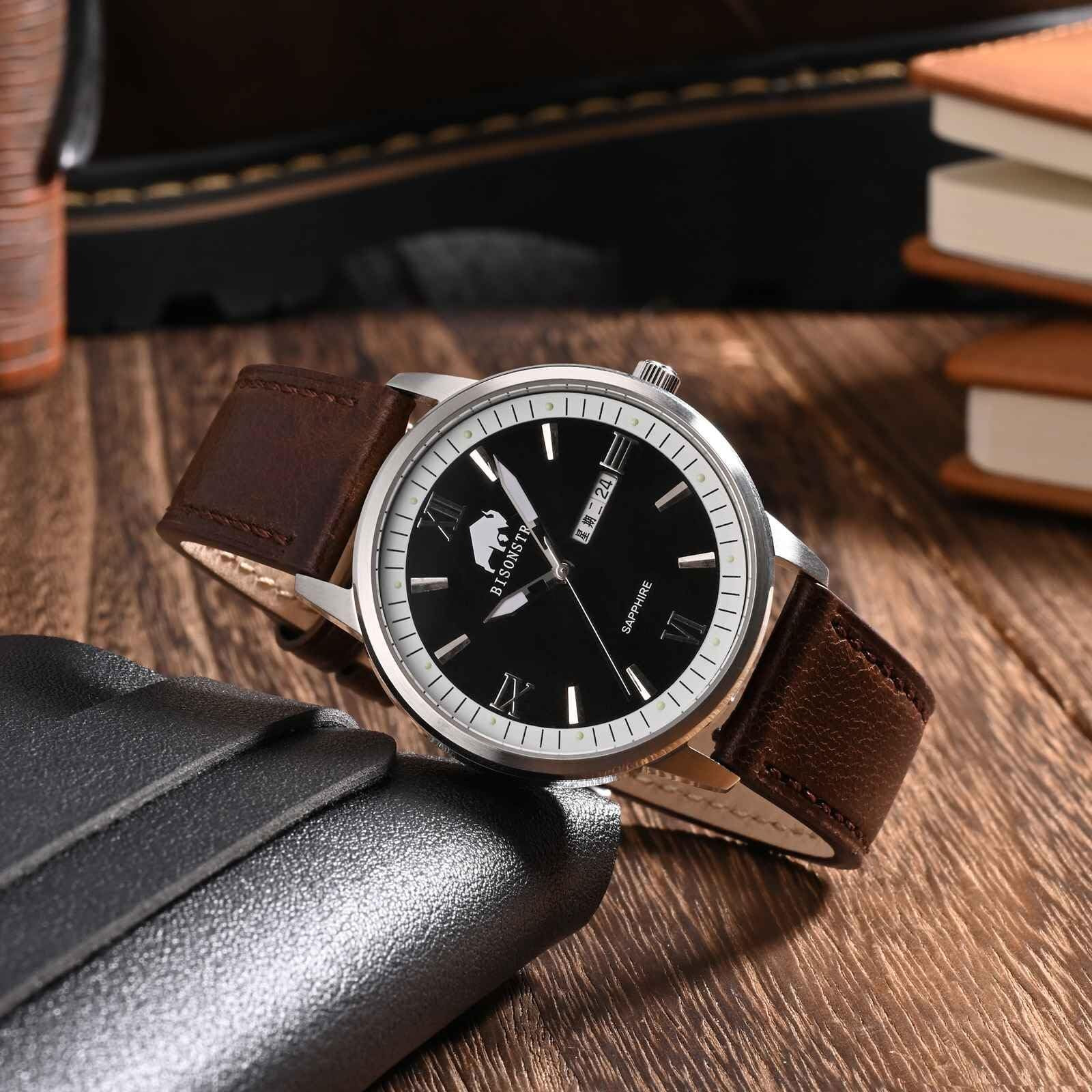Bisonstrap Leather Watch Straps, Classic Oil Waxed Leather, Quick Release Replacement Band For Men And Women, 20Mm, Coffee Brown/Silver Buckle