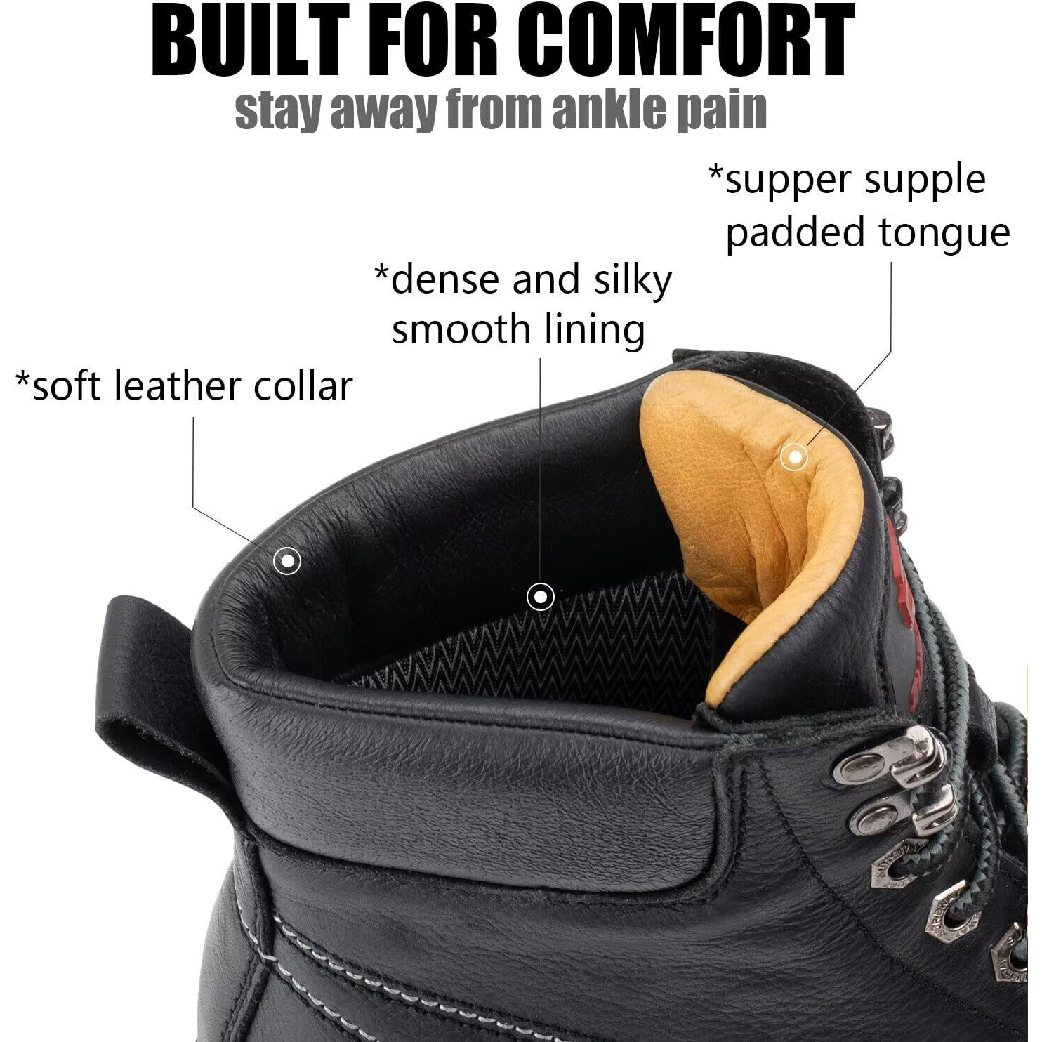 Sureway 6    Mens Heavy Duty Steel/Composite/Soft Toe Work Boots For Men,Goodyear Welt,Extremely Comfortable Durable Proved,Superior Oil/Slip Resistant,Thicker Leather,Wedge Sole,Moc Toe Work