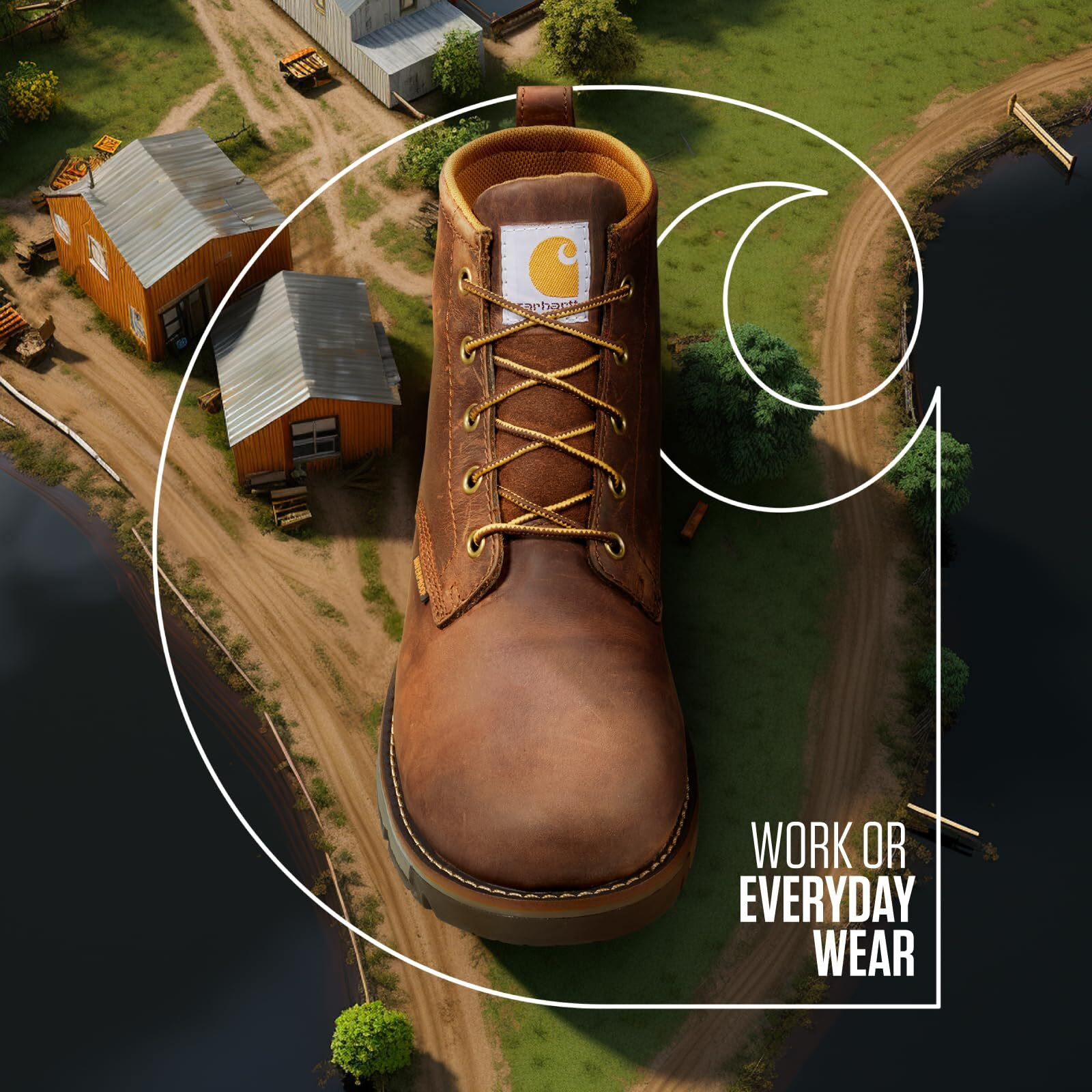 Carhartt Millbrook Waterproof Wedge Boot - Work Boots For Men In Brown, Slip & Electrical Hazard Resistant, With 5"" Shaft, Breathable Membrane, And Lightweight Eva Midsole, Brown Oil Tanned - 8.5 M