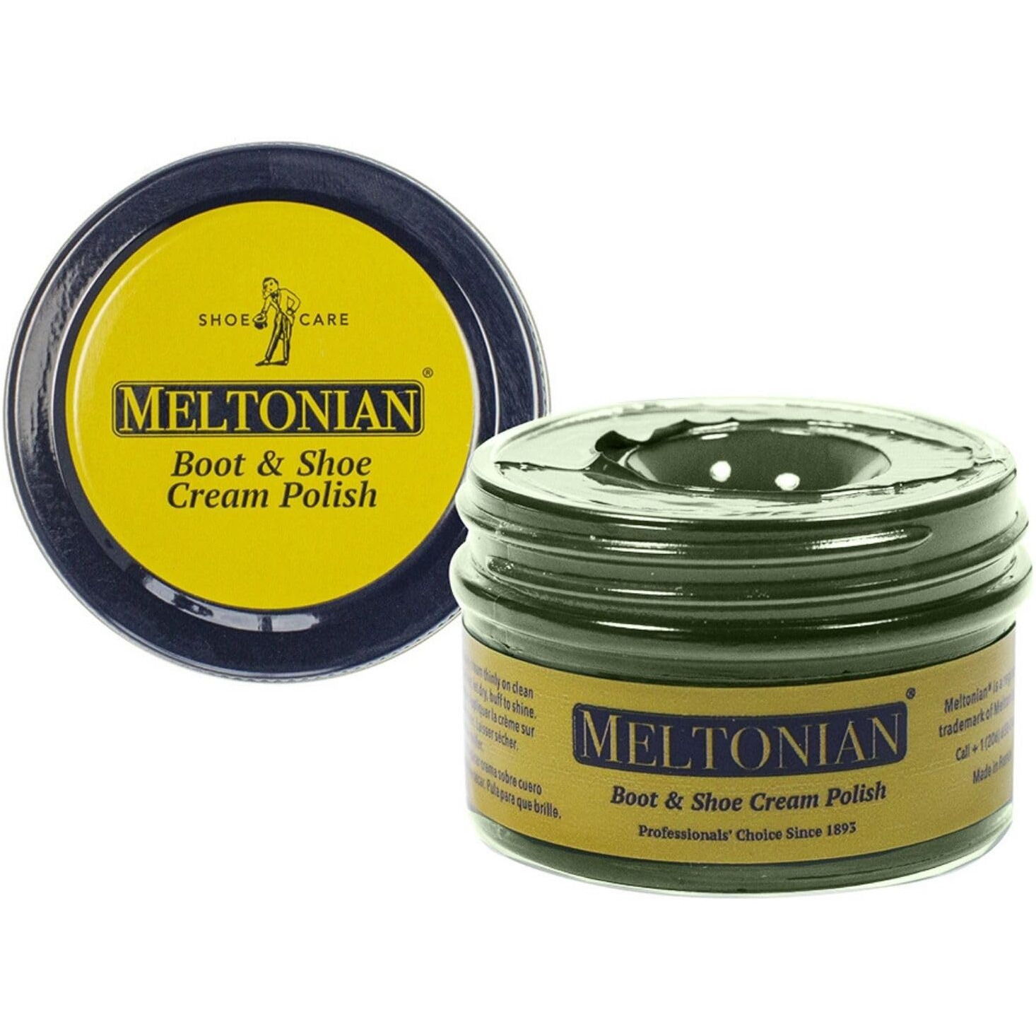 Meltonian Cream Shoe Polish - Boot Polish, Leather Shoe Polish Oil Based With Beeswax - Restores & Protects, 60+ Colors, Olive Green