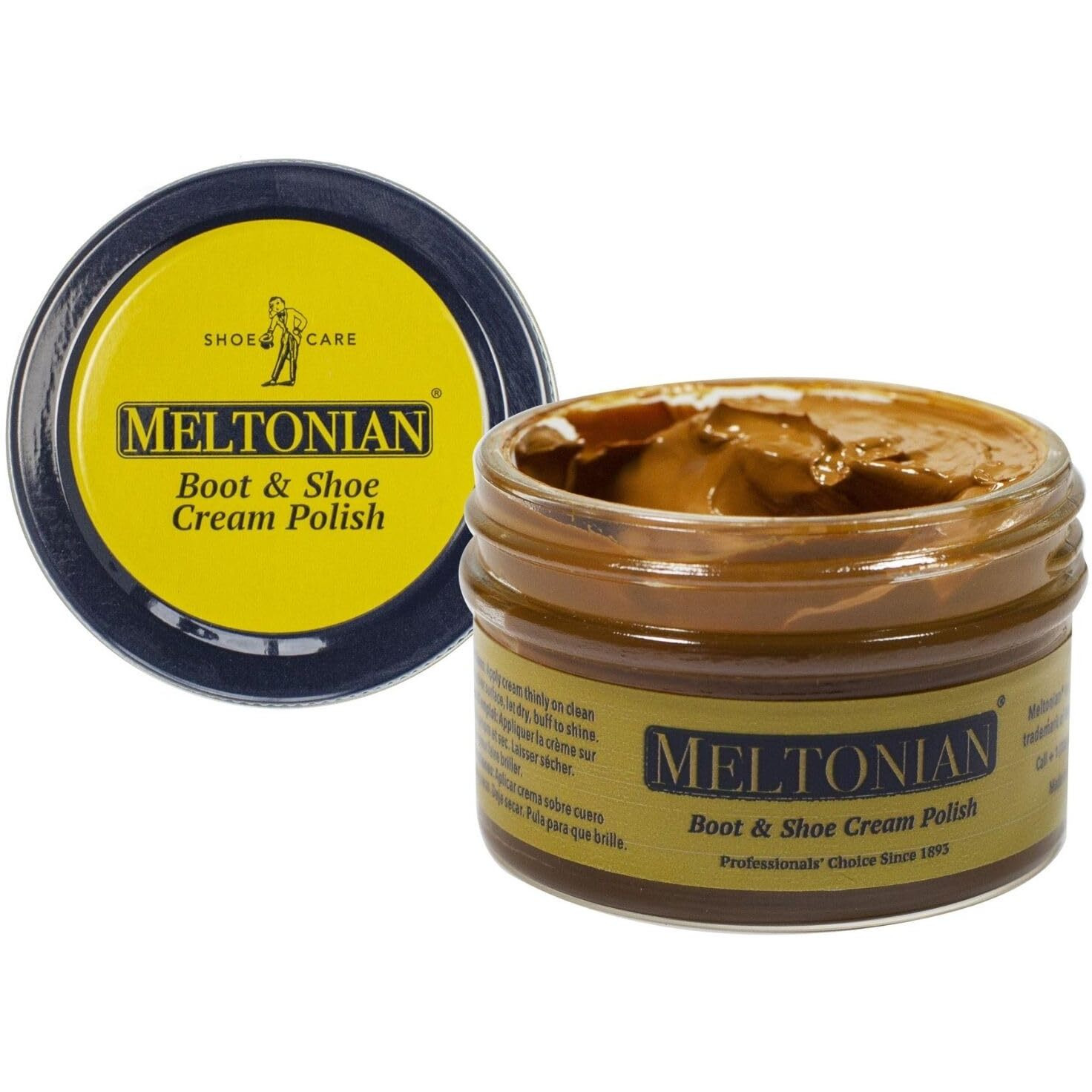 Meltonian Cream Shoe Polish - Boot Polish, Leather Shoe Polish Oil Based With Beeswax - Restores & Protects, 60+ Colors, Camel