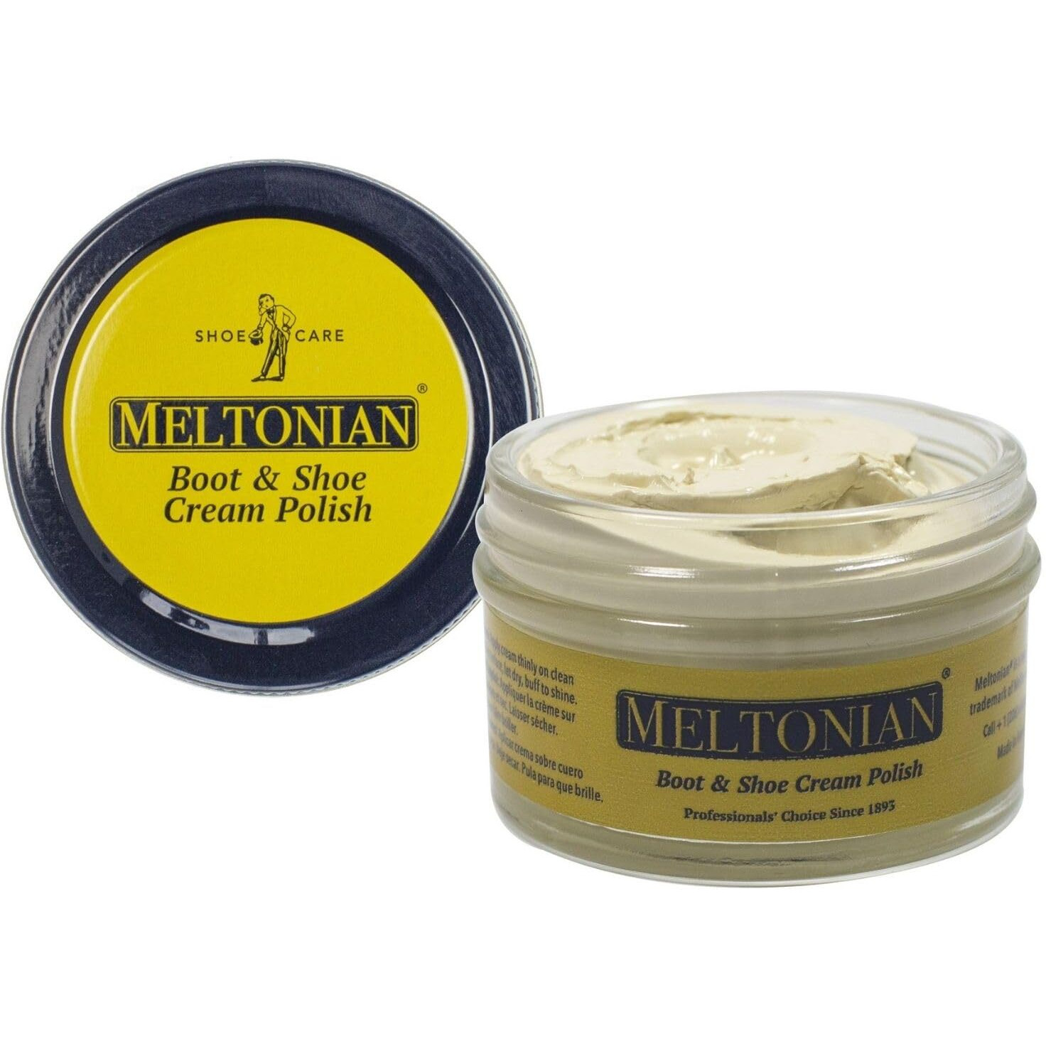 Meltonian Cream Shoe Polish - Boot Polish, Leather Shoe Polish Oil Based With Beeswax - Restores & Protects, 60+ Colors, Winter White