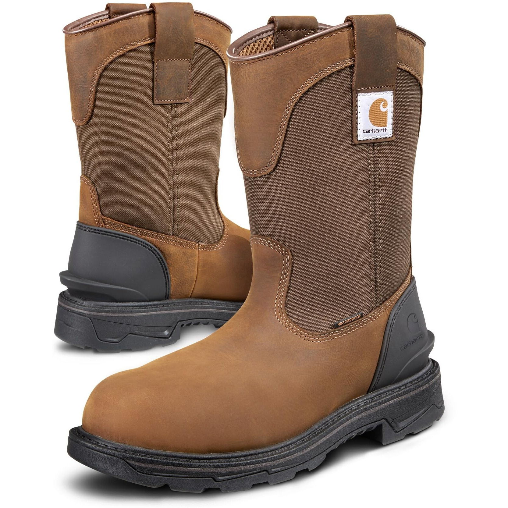 Carhartt Ironwood Waterproof Safety Toe Work Boots For Men - 11-Inch Wellingtons Built With Oil-Tanned Leather With Eh & Slip-Resistant Outsoles, Brown - 9 M