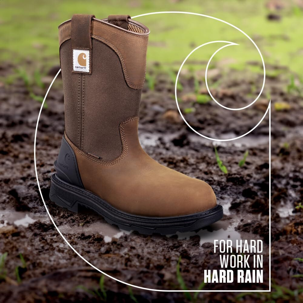 Carhartt Ironwood Waterproof Safety Toe Work Boots For Men - 11-Inch Wellingtons Built With Oil-Tanned Leather With Eh & Slip-Resistant Outsoles, Brown - 9 M